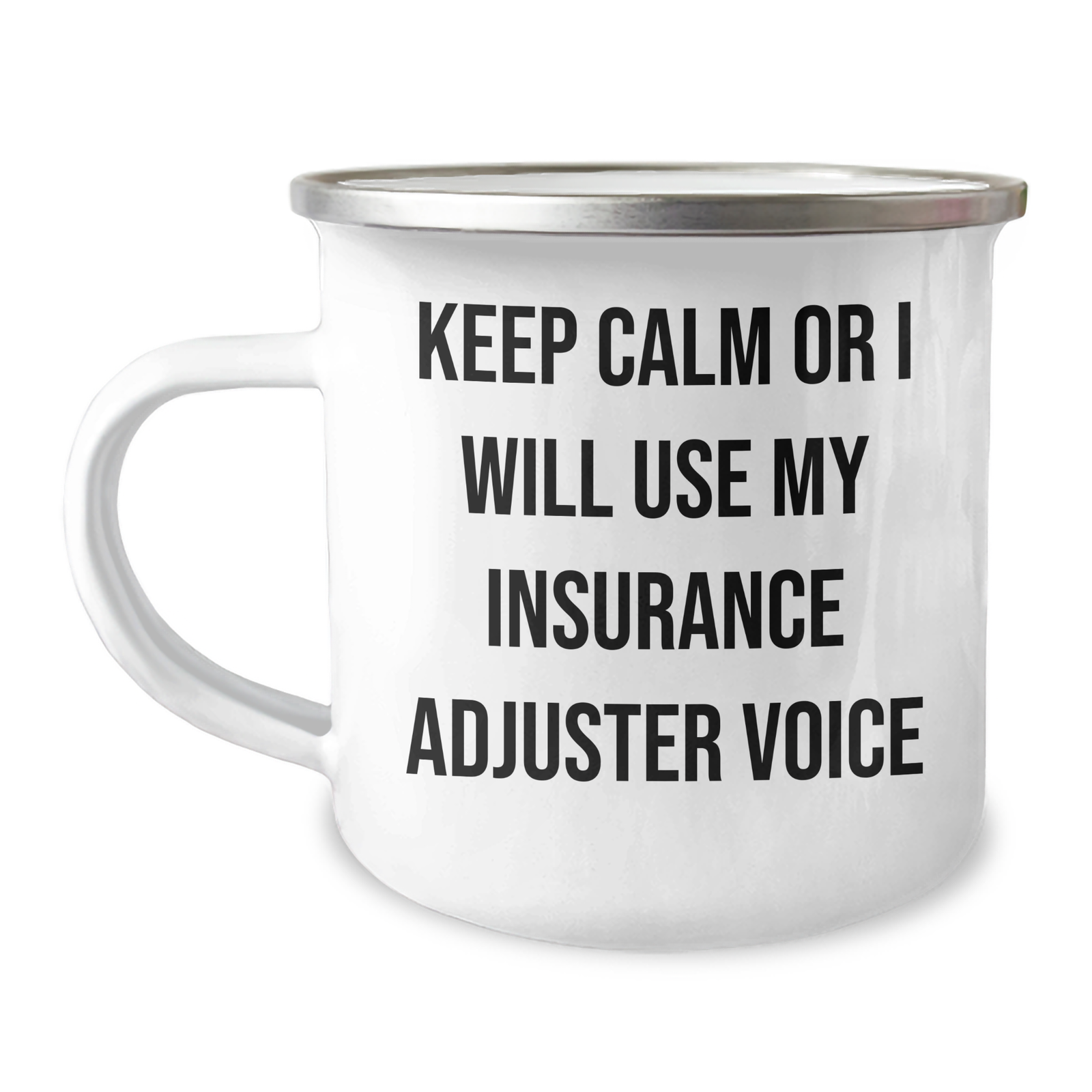 Funny Insurance Adjuster Gifts from Friends and Family - 'Keep Calm Or I Will Use My Insurance Adjuster Voice' Mother's Day Unique Gifts for Insurance Adjuster Women - Image 1