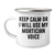 Mortician Humor Gifts from Men to Women on Mother's Day, Camping Mug with 'Keep Calm Or I Will Use My Mortician Voice', Funny Quote - Image 1