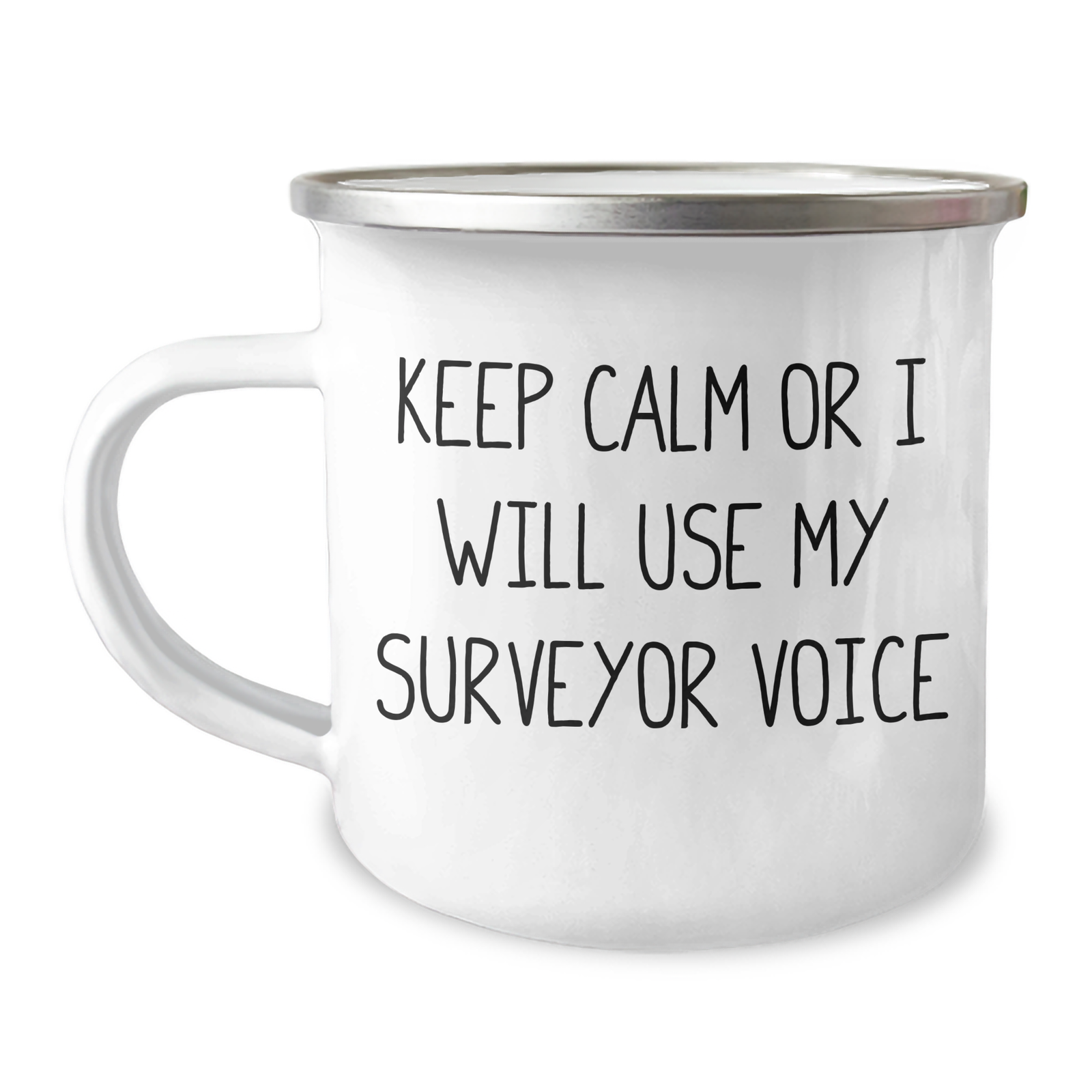 Funny Surveyor Gifts for Men - Keep Calm Or I Will Use My Surveyor Voice Camping Mug, Father's Day Unique Gifts from Friends and Family - Image 1