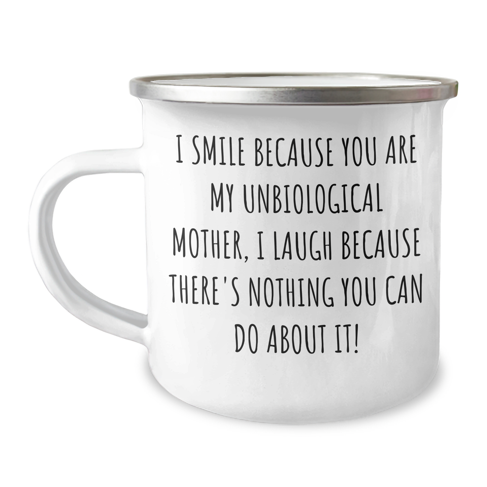 Funny Unbiological Mother Gifts: Unique Camping Mugs for Unbiological Moms on Father's Day Unique Gifts from Family - Gifts for Unbiological Mother, Humorous Mugs, Laughter and Love - Image 1