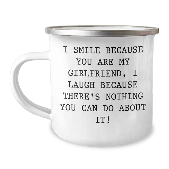 Funny Sweetheart Camping Mug, I Smile Because You Are My Sweetheart, Gifts from Men to Sweetheart, Perfect for Father's Day - Image 1