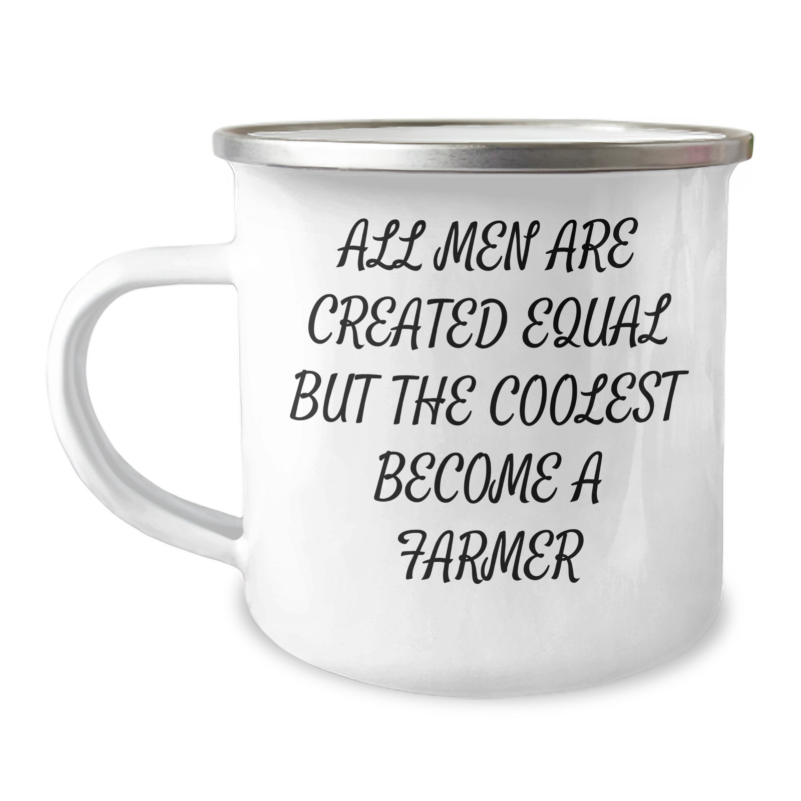 Funny Farmer Gifts - All Men Are Created Equal But The Coolest Become A Farmer, Camping Mug for Dad, Father's Day Unique Gifts from Men - Image 1