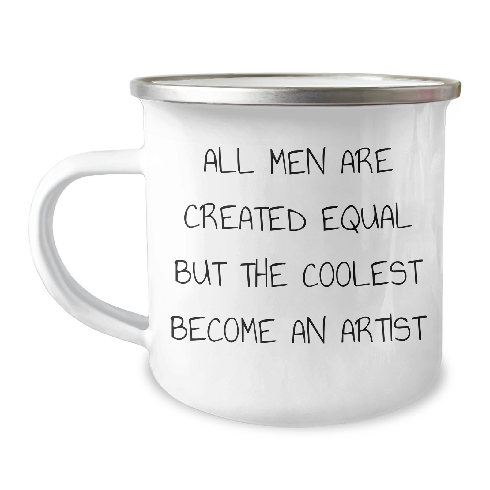 Funny Artist Gifts for Men - 'All Men Are Created Equal But The Coolest Become An Artist' Camping Mug, Gifts from Men to Artist Friends, Family, Coworkers, Father's Day Unique Gifts - Image 1