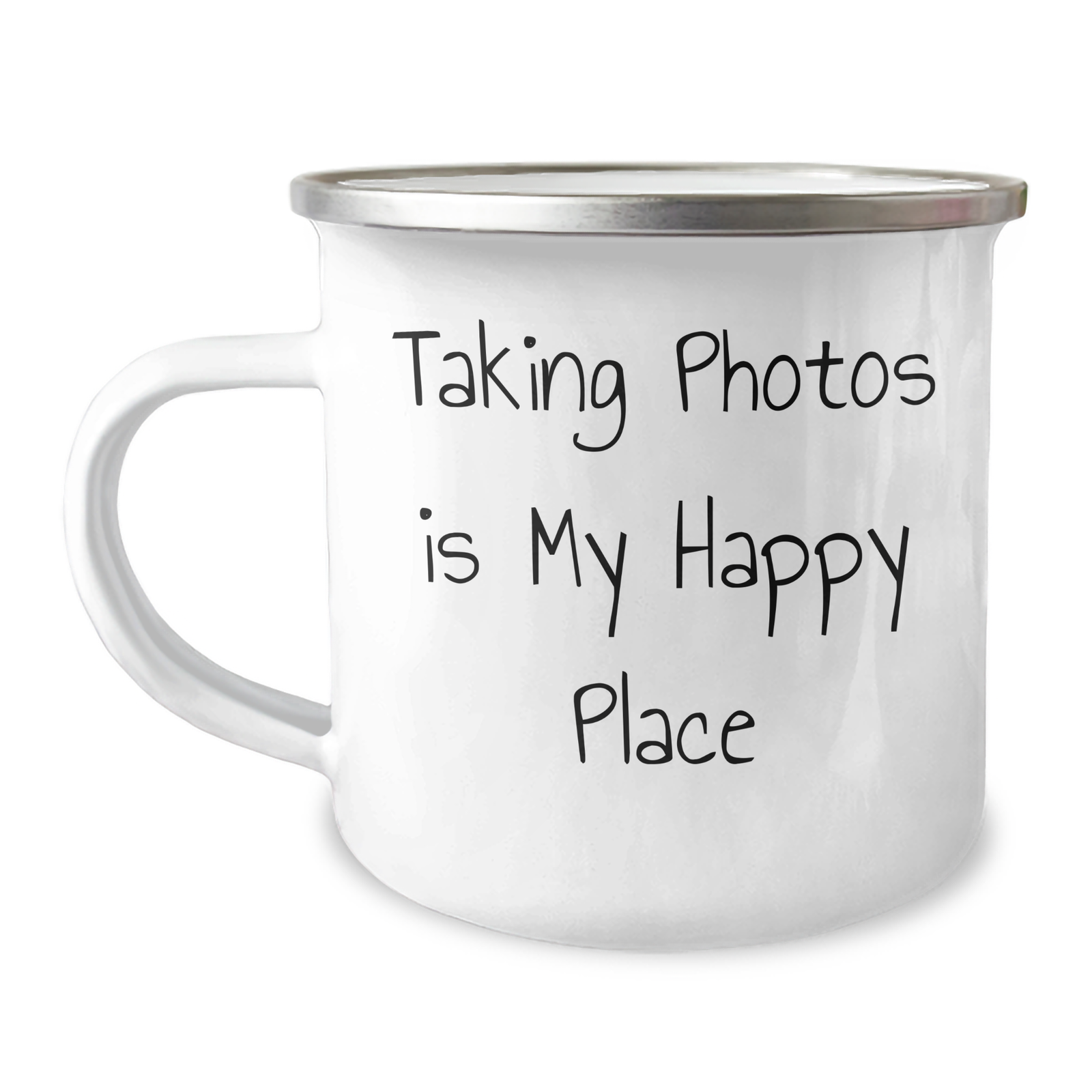 Taking Photos Gifts from Men - 'Taking Photos Is My Happy Place' Camping Mug for Women, Friends, and Family on Mother's Day - 12 oz Stainless Steel with Enamel Finish - Image 1