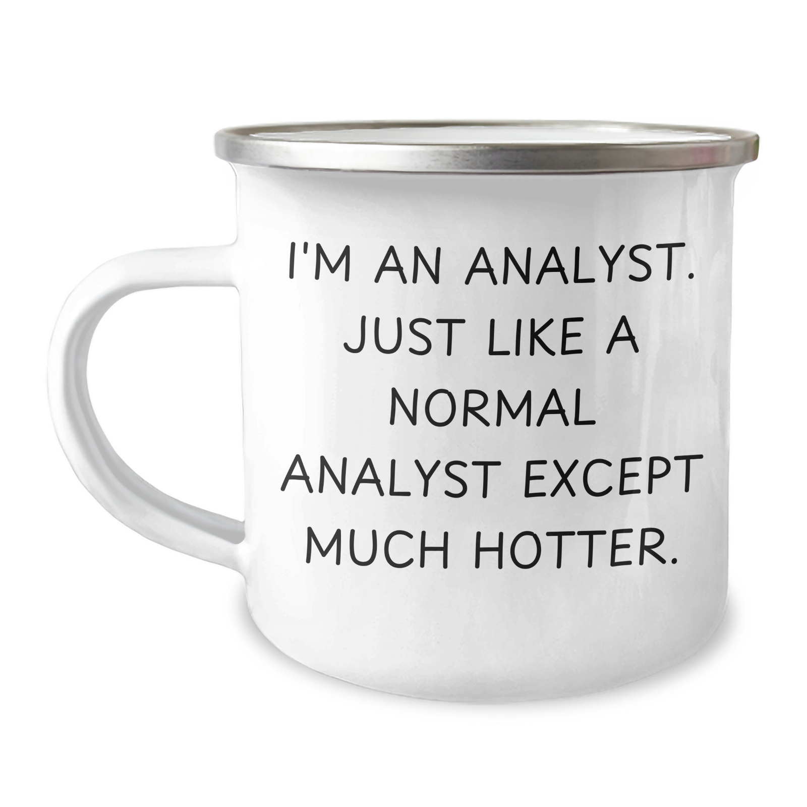 Funny Analyst Gifts from Friends - I'm An Analyst Just Like A Normal Analyst Except Much Hotter. Unique Father's Day Unique Gifts for Men - Camping Mug - Image 1