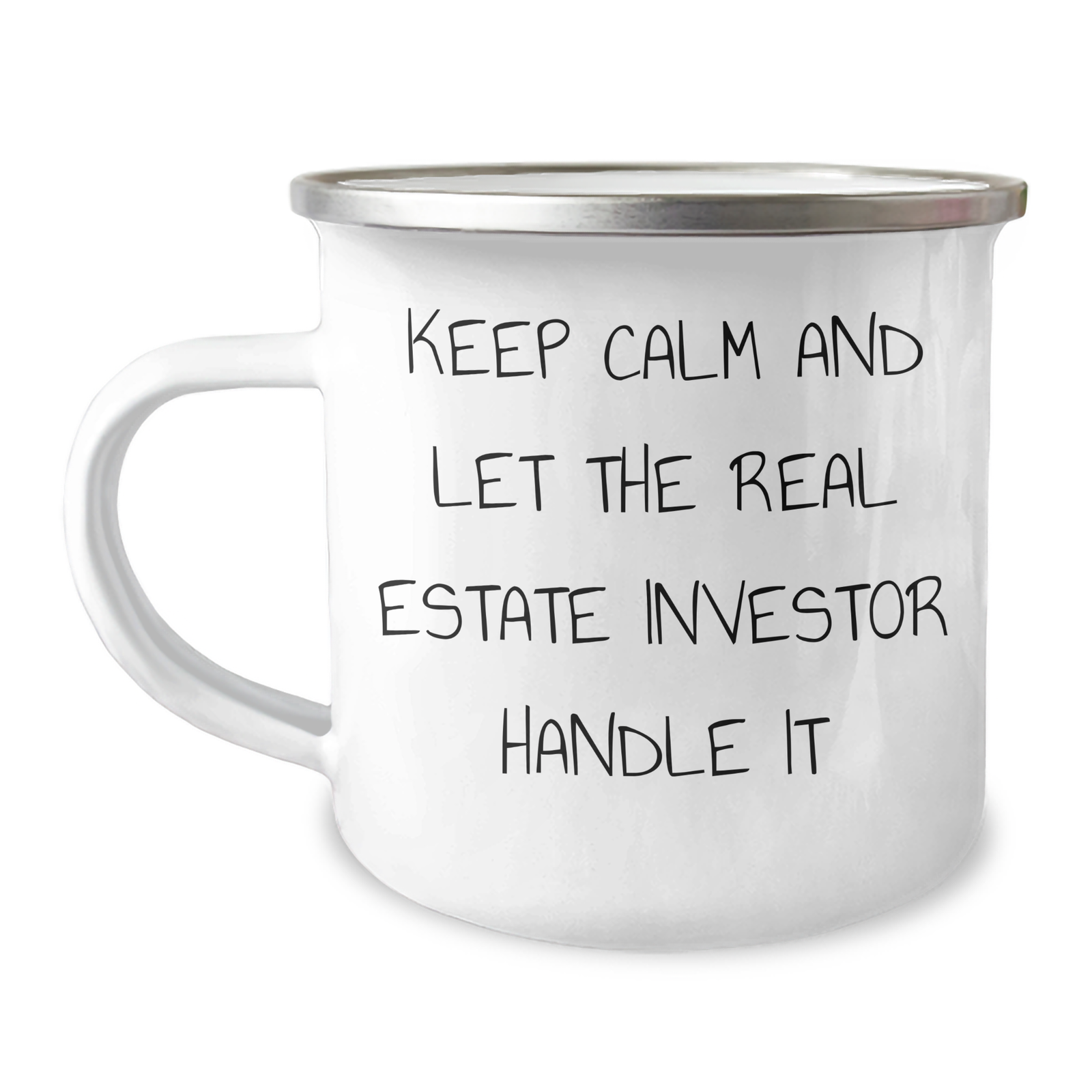 Funny Real Estate Investor Gifts for Men - Keep Calm And Let The Real Estate Investor Handle It, Camping Mug for Father's Day, Gifts from Family - Image 1