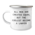 Funny Lawyer Gifts from Men for Father's Day - 'All Men Are Created Equal But The Coolest Become A Lawyer' Enamel Camping Mug, 12 oz - Image 1