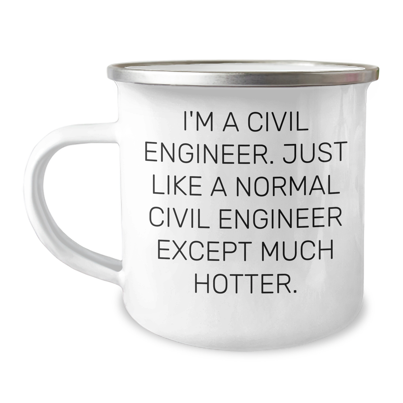 Civil Engineer Humor Gifts from Mom on Mother's Day - I'm A Civil Engineer. Just Like A Normal Civil Engineer Except Much Hotter. Camping Mug for Civil Engineer Friends and Family - Image 1