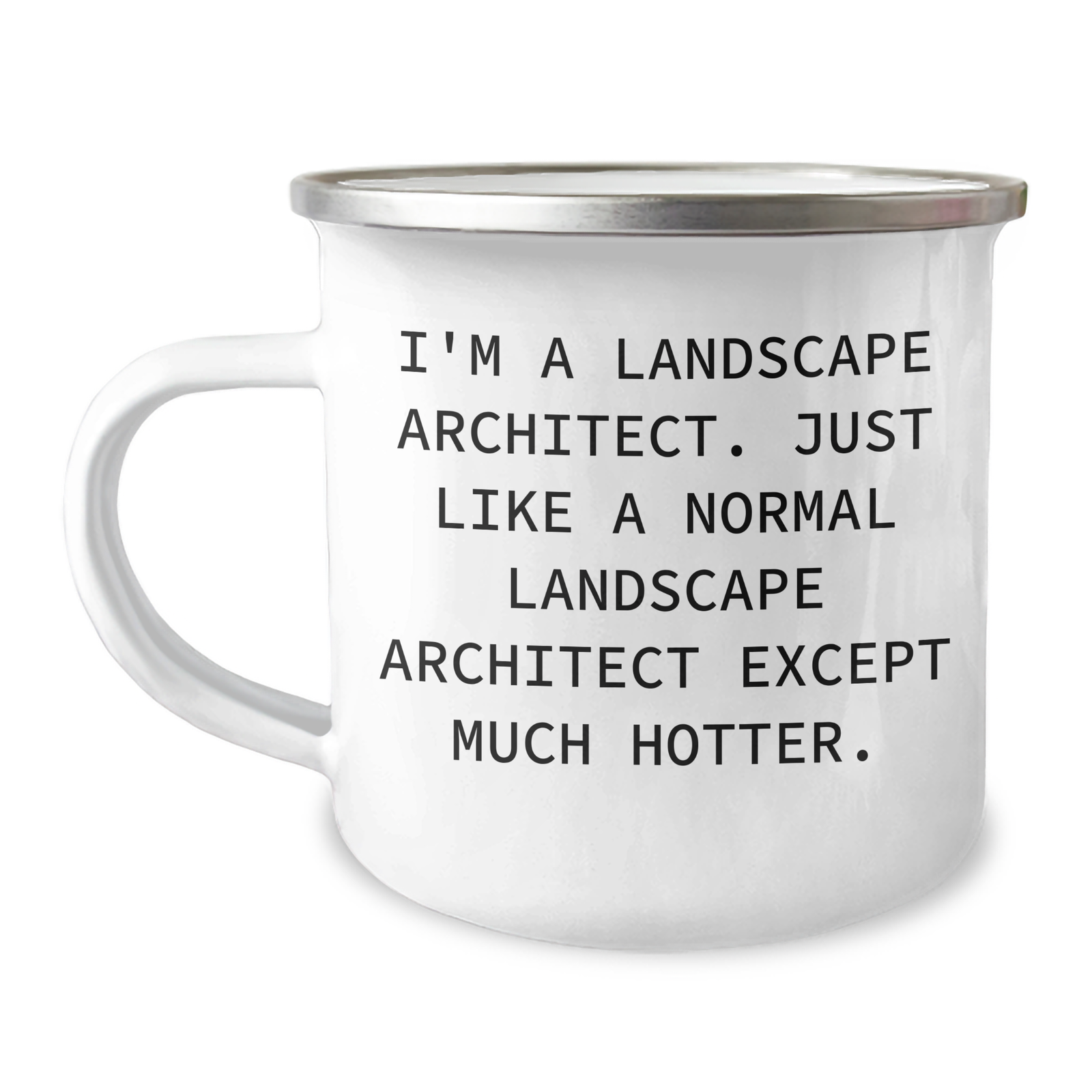 Landscape Architect Gifts Funny Quote Camping Mug, Gifts from Friends for Landscape Architect, 'I'm A Landscape Architect. Just Like A Normal Landscape Architect Except Much Hotter.' - Image 1