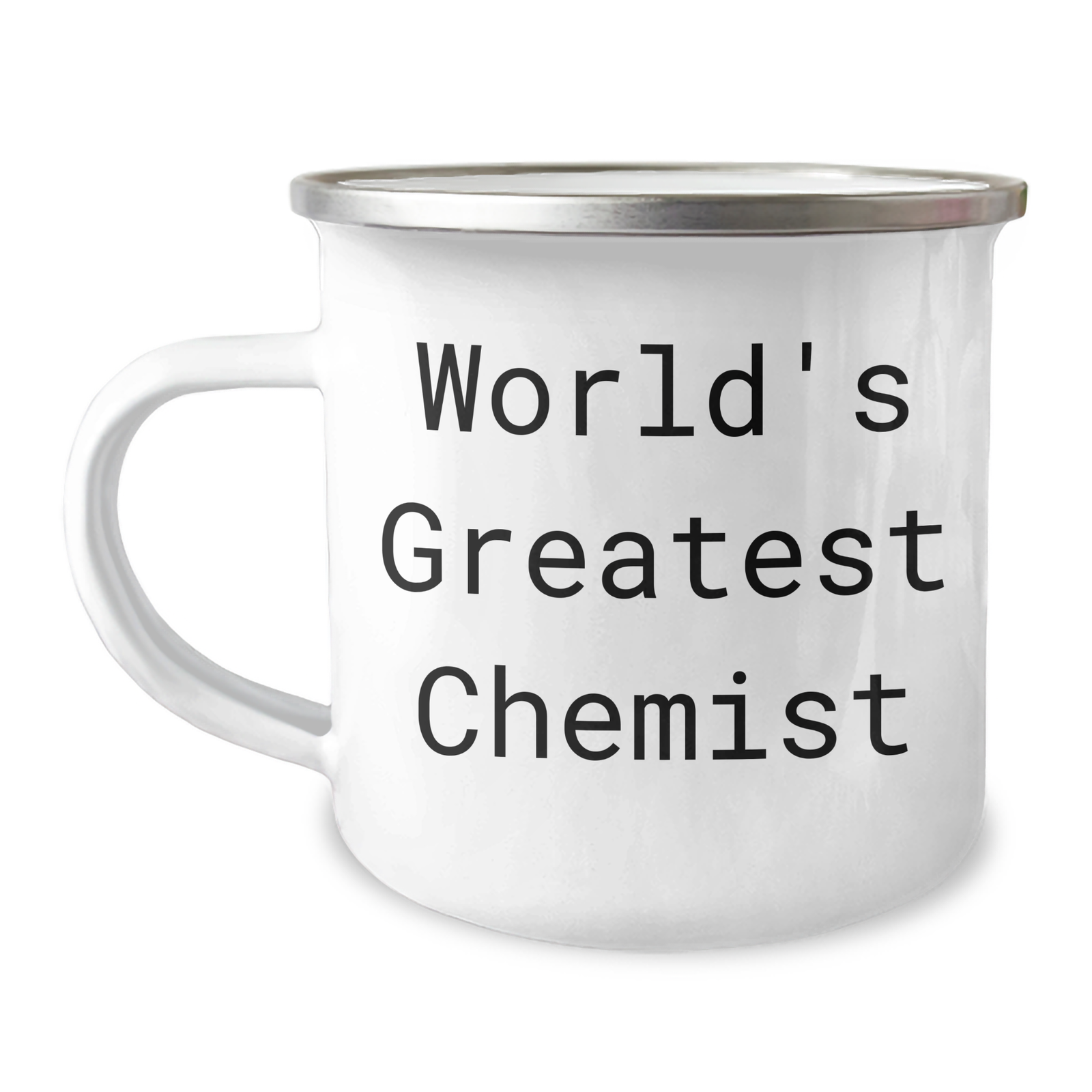 Funny Chemist Gifts for Men - World's Greatest Chemist Camping Mug, 12 oz Stainless Steel Enamel Finish, Unique Father's Day Unique Gifts from Family, Coworkers - Image 1