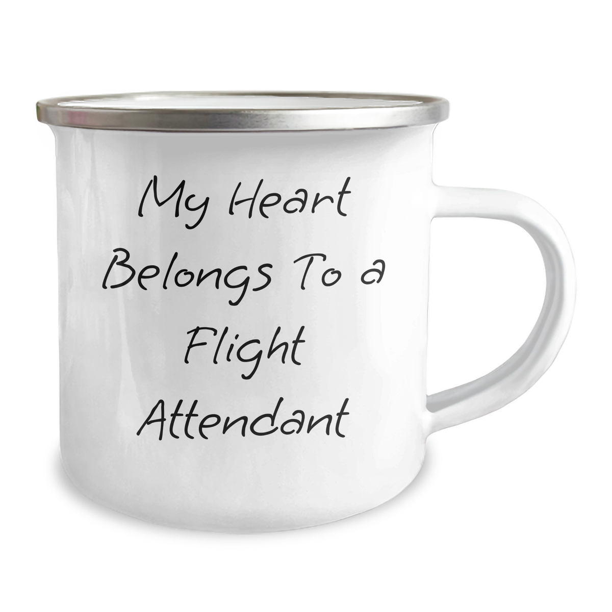 My Heart Belongs to a Flight Attendant, Funny Flight Attendant Gifts, Camping Mug for Father's Day, Flight Attendant Quote - Image 2