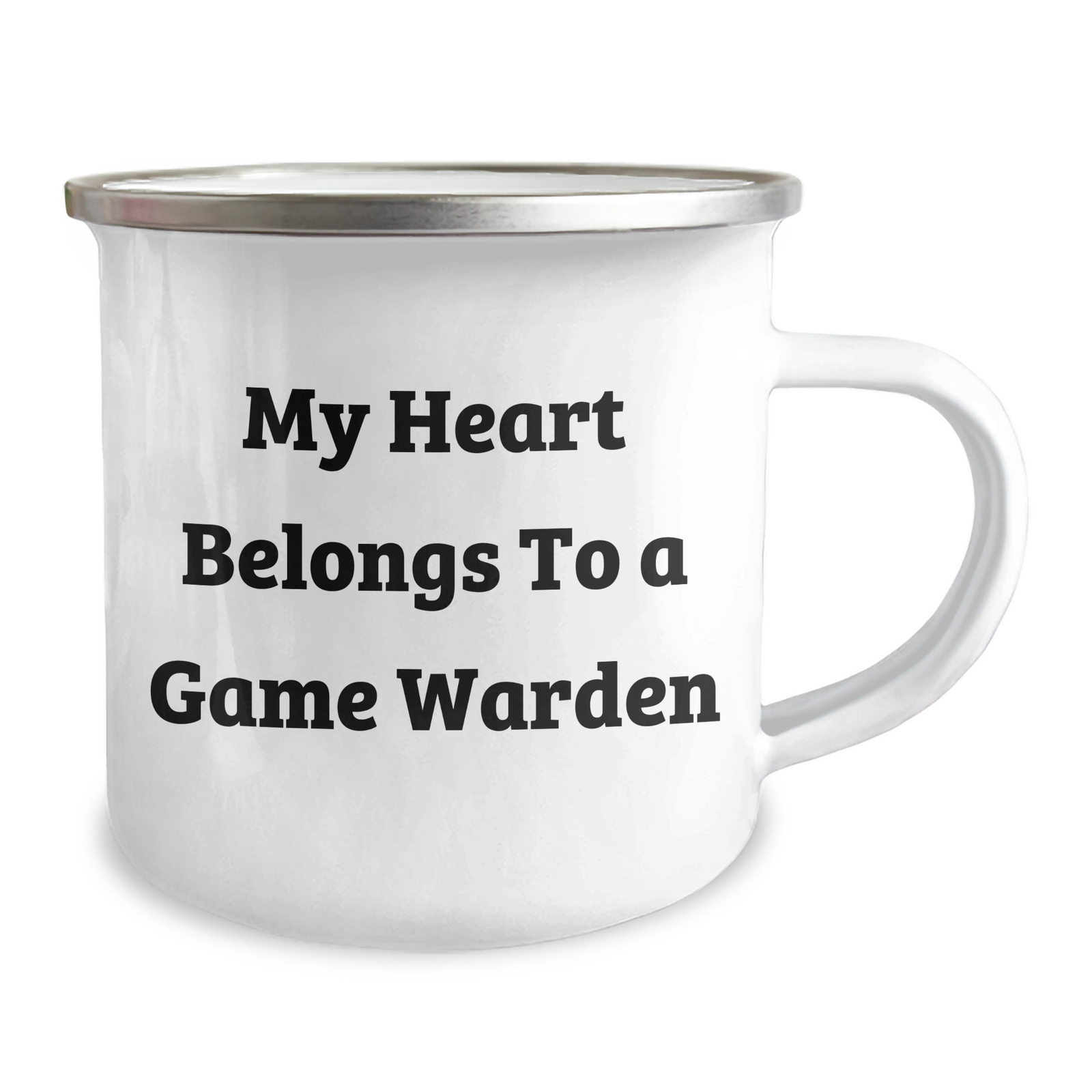 Funny Game Warden Gifts: Camping Mug with My Heart Belongs To A Game Warden Quote, Ideal Gifts from Men to Game Wardens for Father's Day - Image 2
