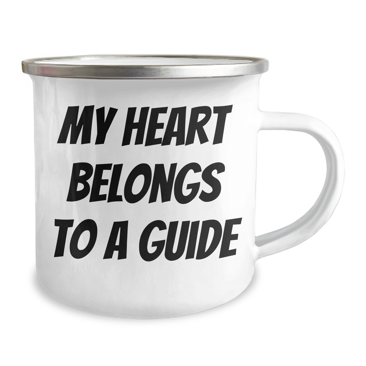 Funny Guide Gifts from Men - My Heart Belongs To A Guide Enamel Camping Mug for Guide Lovers, Perfect for Father's Day Unique Gifts - Image 2