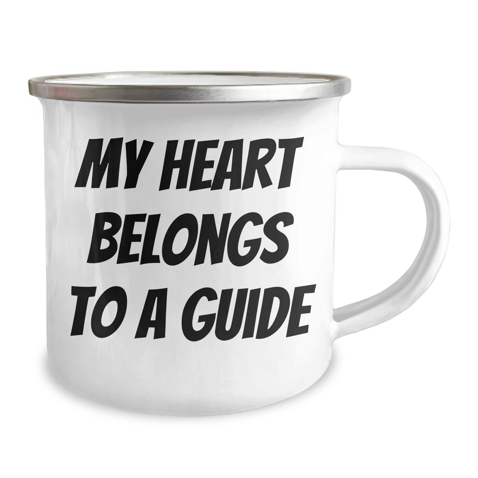 Funny Guide Gifts from Men - My Heart Belongs To A Guide Enamel Camping Mug for Guide Lovers, Perfect for Father's Day Unique Gifts - Image 2