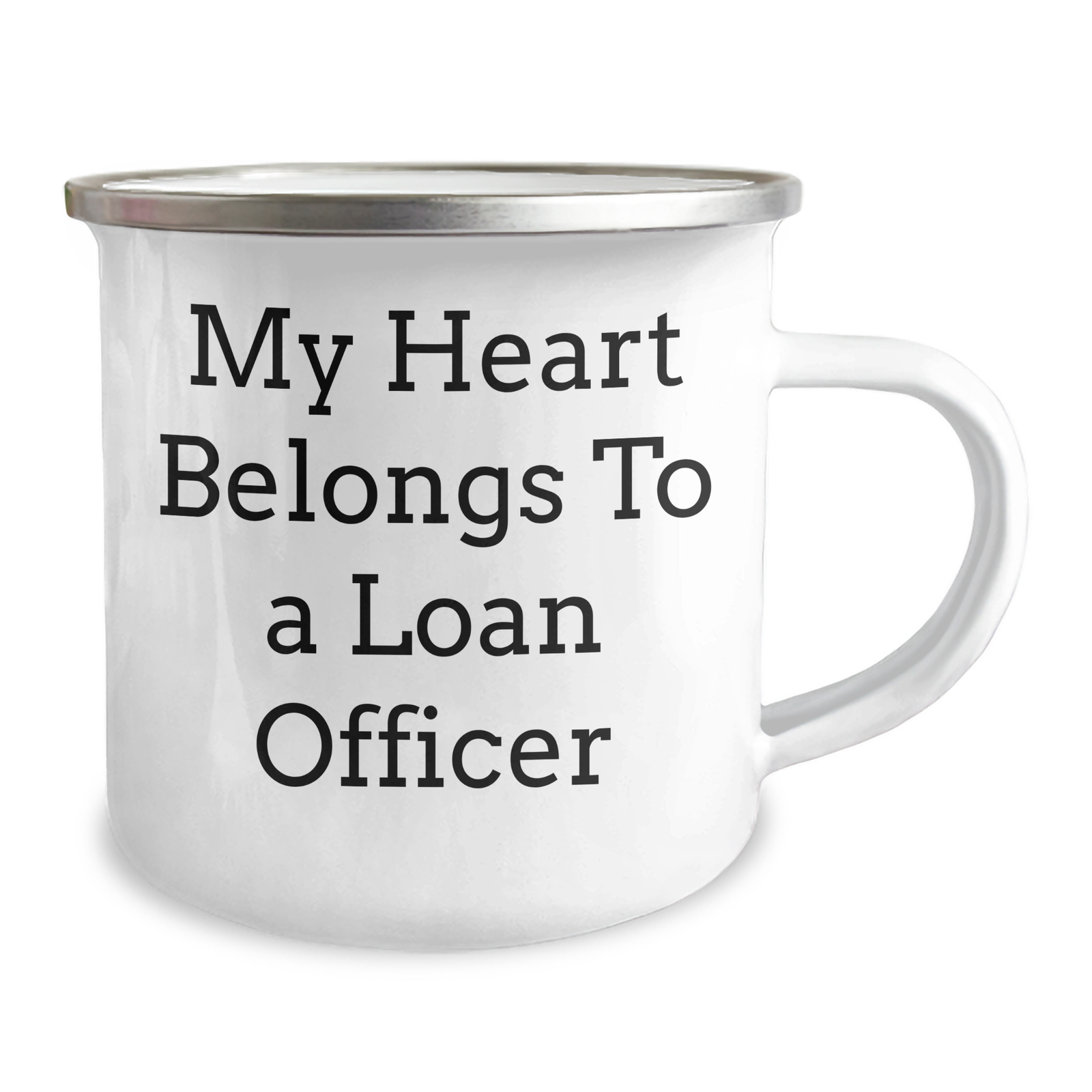 Funny Loan Officer Gifts, 'My Heart Belongs To A Loan Officer' Camping Mug for Loan Officer, Unique Father's Day Unique Gifts from Family, Friends, Coworkers - Image 2