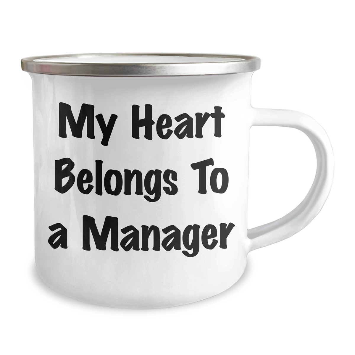 Funny Manager Gifts from Friends - My Heart Belongs To A Manager Quote on Stainless Steel Camping Mug, Perfect for Mother's Day Unique Gifts for Her - Image 2