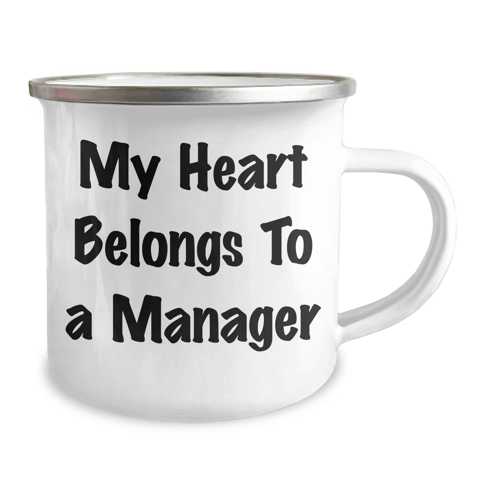 Funny Manager Gifts from Friends - My Heart Belongs To A Manager Quote on Stainless Steel Camping Mug, Perfect for Mother's Day Unique Gifts for Her - Image 2