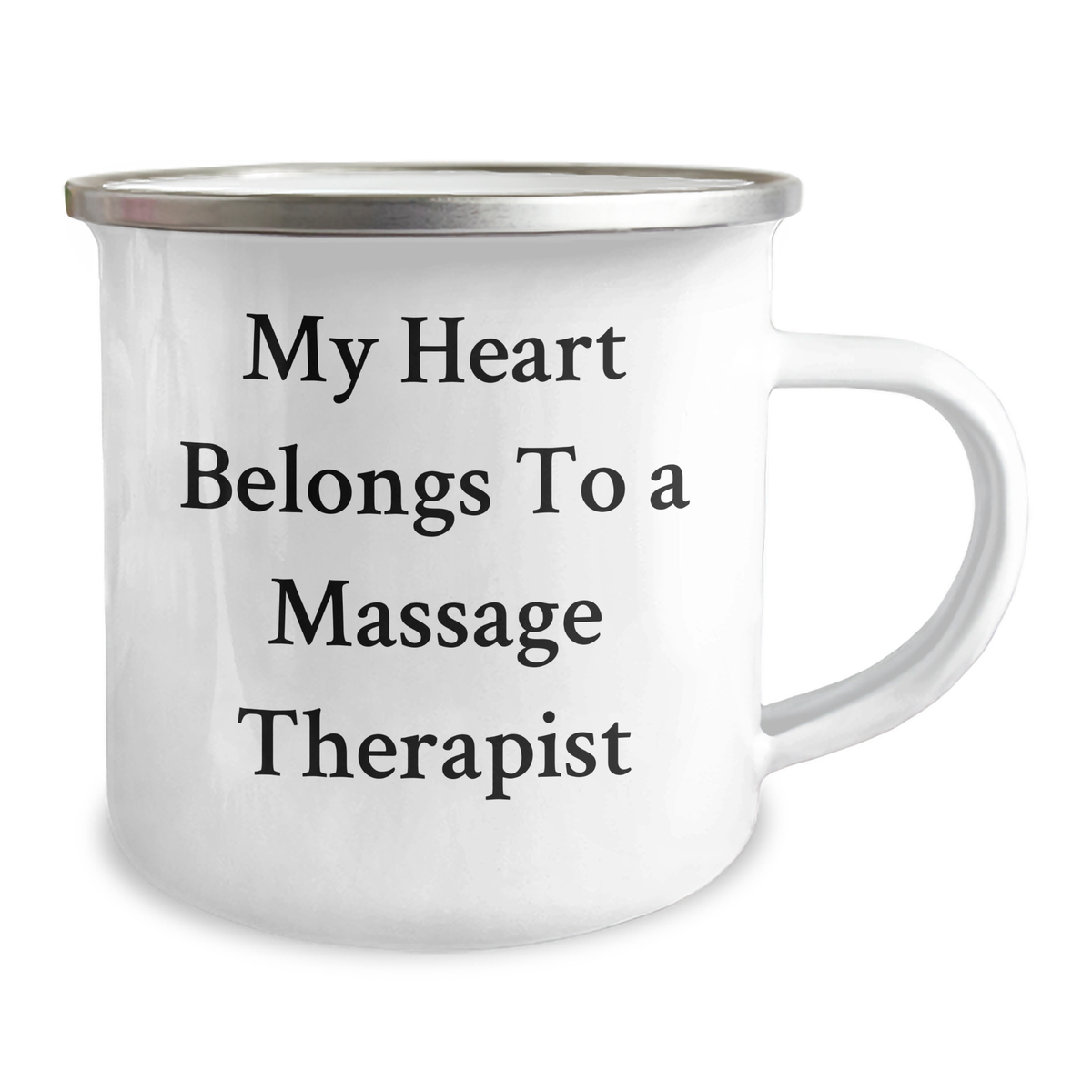 Funny Massage Therapist Gifts from Men to Men - My Heart Belongs To A Massage Therapist Quote on Camping Mug, Father's Day Unique Gifts for Massage Therapist - Image 2