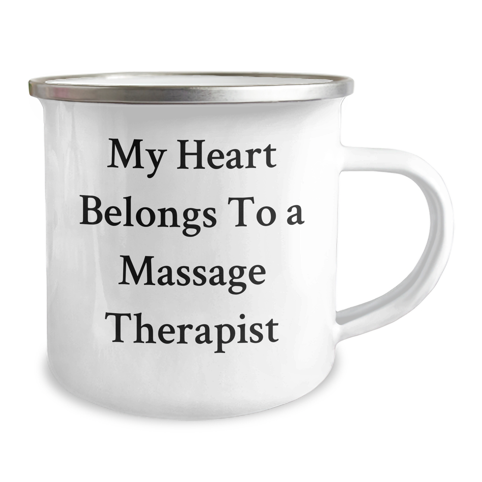 Funny Massage Therapist Gifts from Men to Men - My Heart Belongs To A Massage Therapist Quote on Camping Mug, Father's Day Unique Gifts for Massage Therapist - Image 2