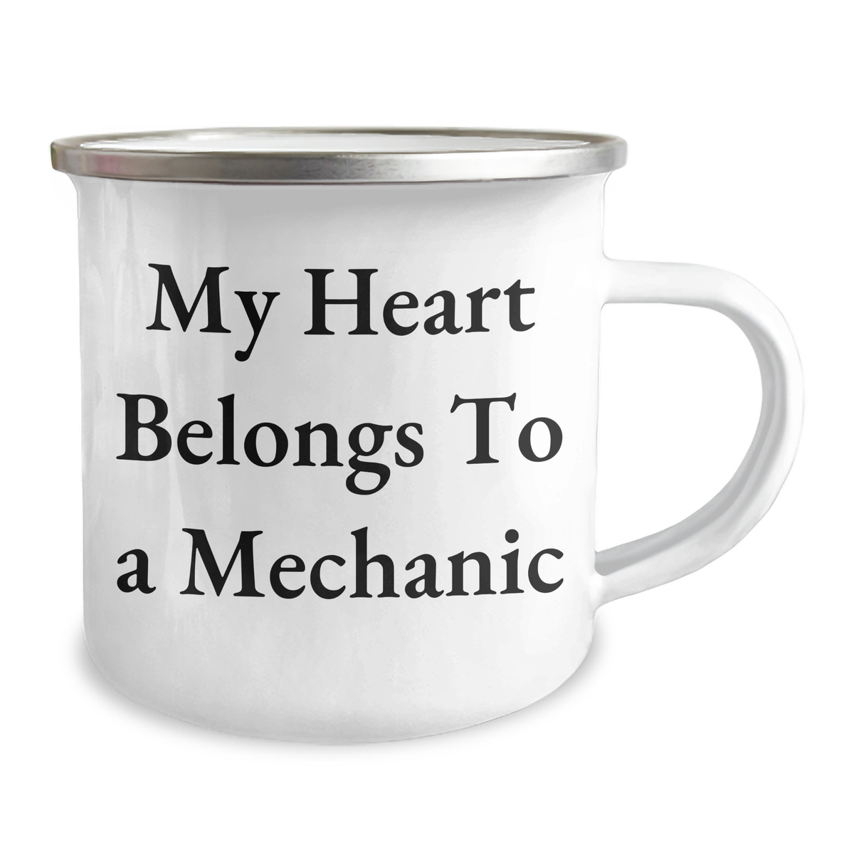 Funny Mechanic Gifts, My Heart Belongs To A Mechanic, 12 oz Stainless Steel Camping Mug for Men, Gifts from Friends, Father's Day Unique Gifts - Image 2