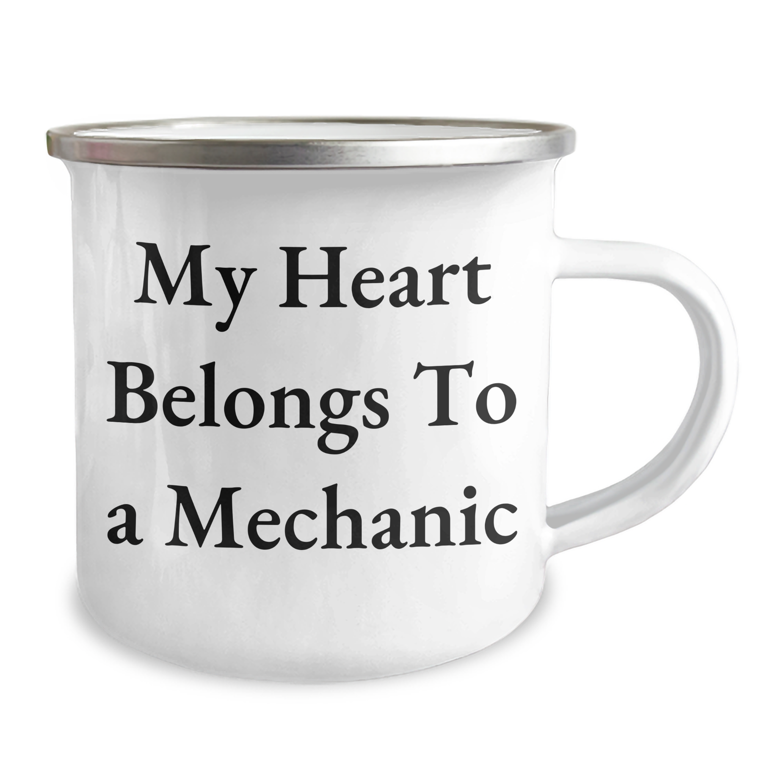 Funny Mechanic Gifts, My Heart Belongs To A Mechanic, 12 oz Stainless Steel Camping Mug for Men, Gifts from Friends, Father's Day Unique Gifts - Image 2