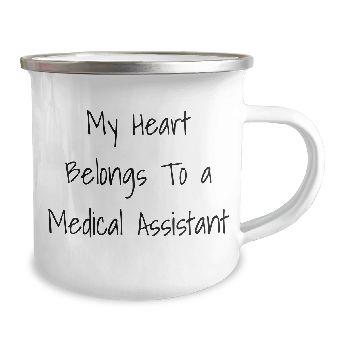 Funny Medical Assistant Gifts, My Heart Belongs To A Medical Assistant, 12 oz Stainless Steel Camping Mug for Father's Day from Friends and Family - Image 2