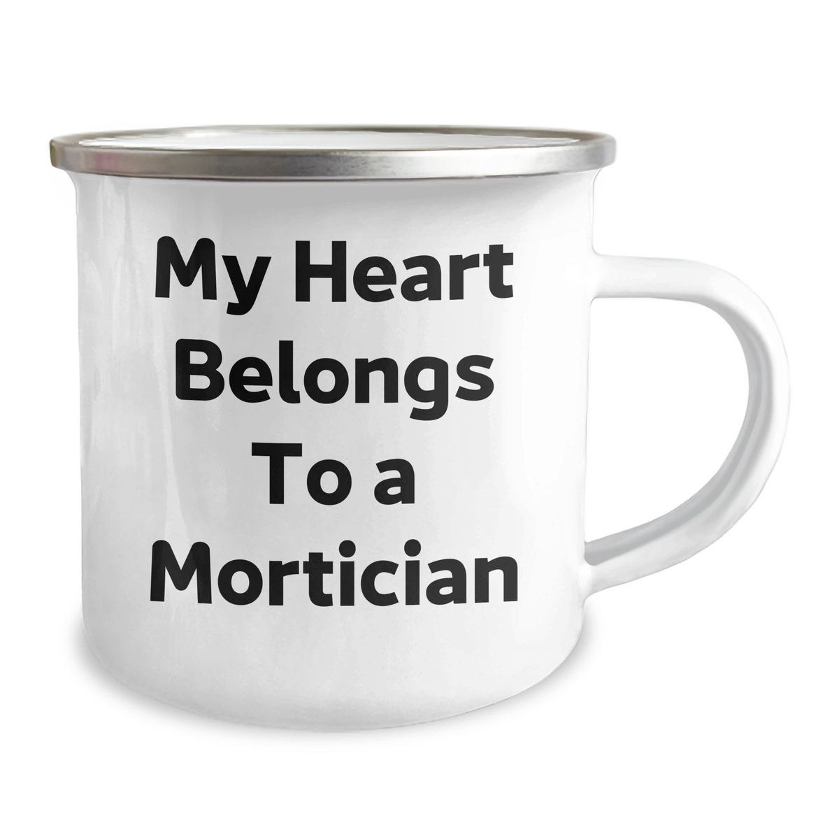 Funny Mortician Gifts from Men, Unique Camping Mug with 'My Heart Belongs To A Mortician' Quote for Mother's Day, Gifts for Mortician Women, Friends, or Family - Image 2