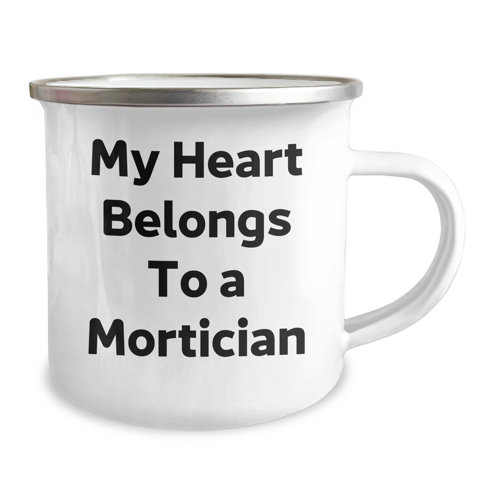 Funny Mortician Gifts from Men, Unique Camping Mug with 'My Heart Belongs To A Mortician' Quote for Mother's Day, Gifts for Mortician Women, Friends, or Family - Image 2
