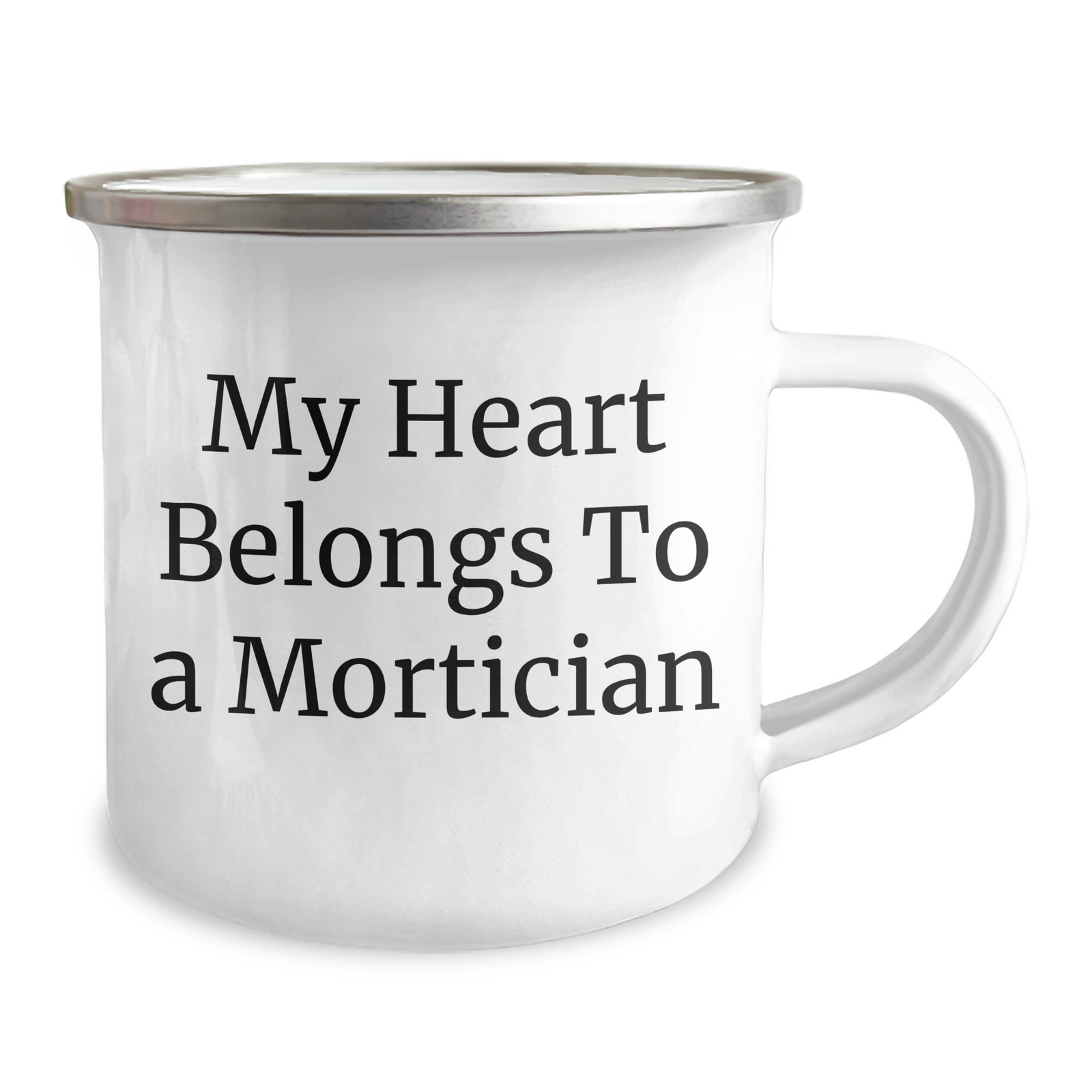 Funny Mortician Gifts, My Heart Belongs To A Mortician, Camping Mug for Mortician Lovers, Gifts from Friends, Unique Mother's Day Unique Gifts - Image 2