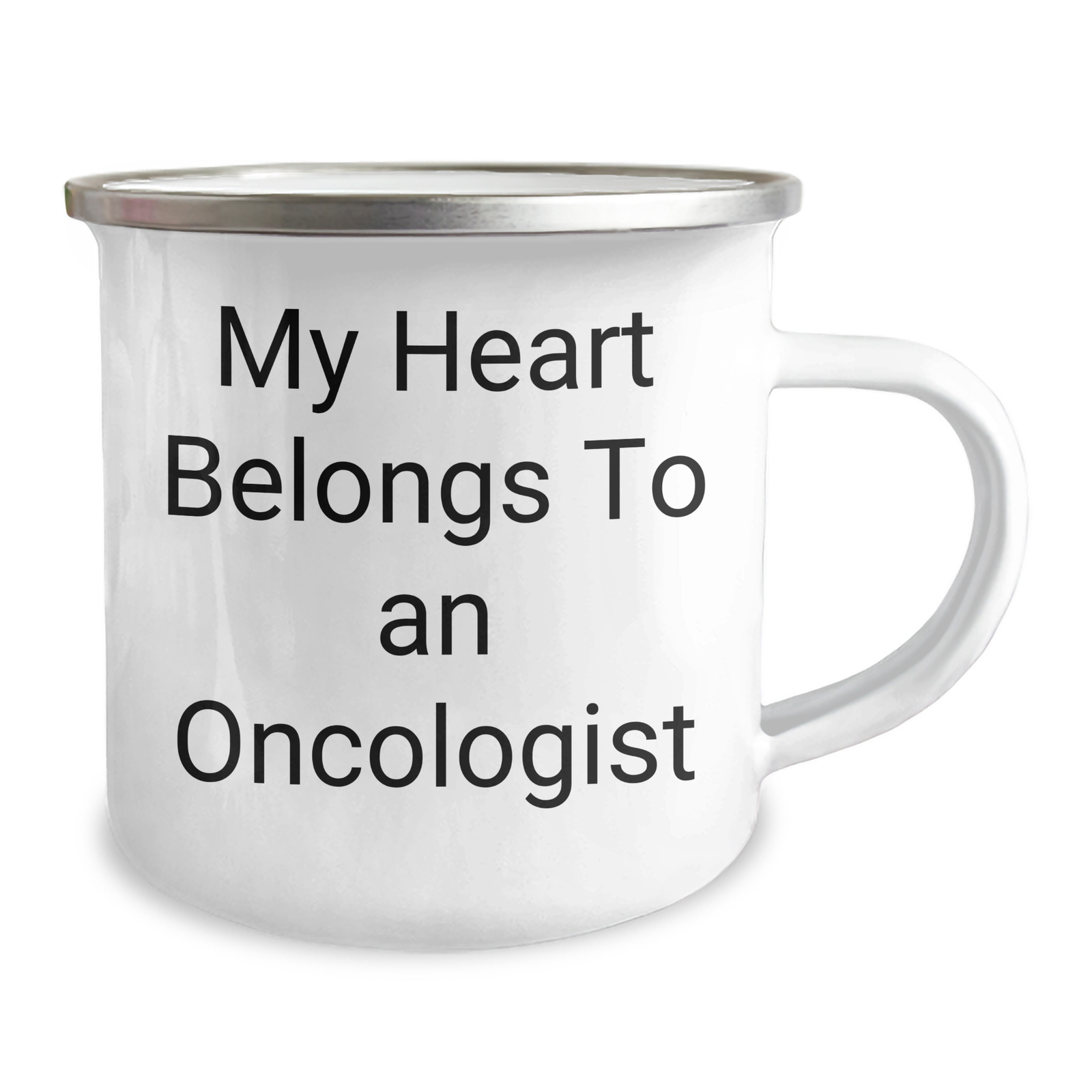 Oncologist Gifts for Father's Day - 'My Heart Belongs To An Oncologist' Funny Camping Mug, Gifts from Family, Friends, Coworkers, Perfect for Oncologist Men, Unique Father's Day Unique Gifts - Image 2