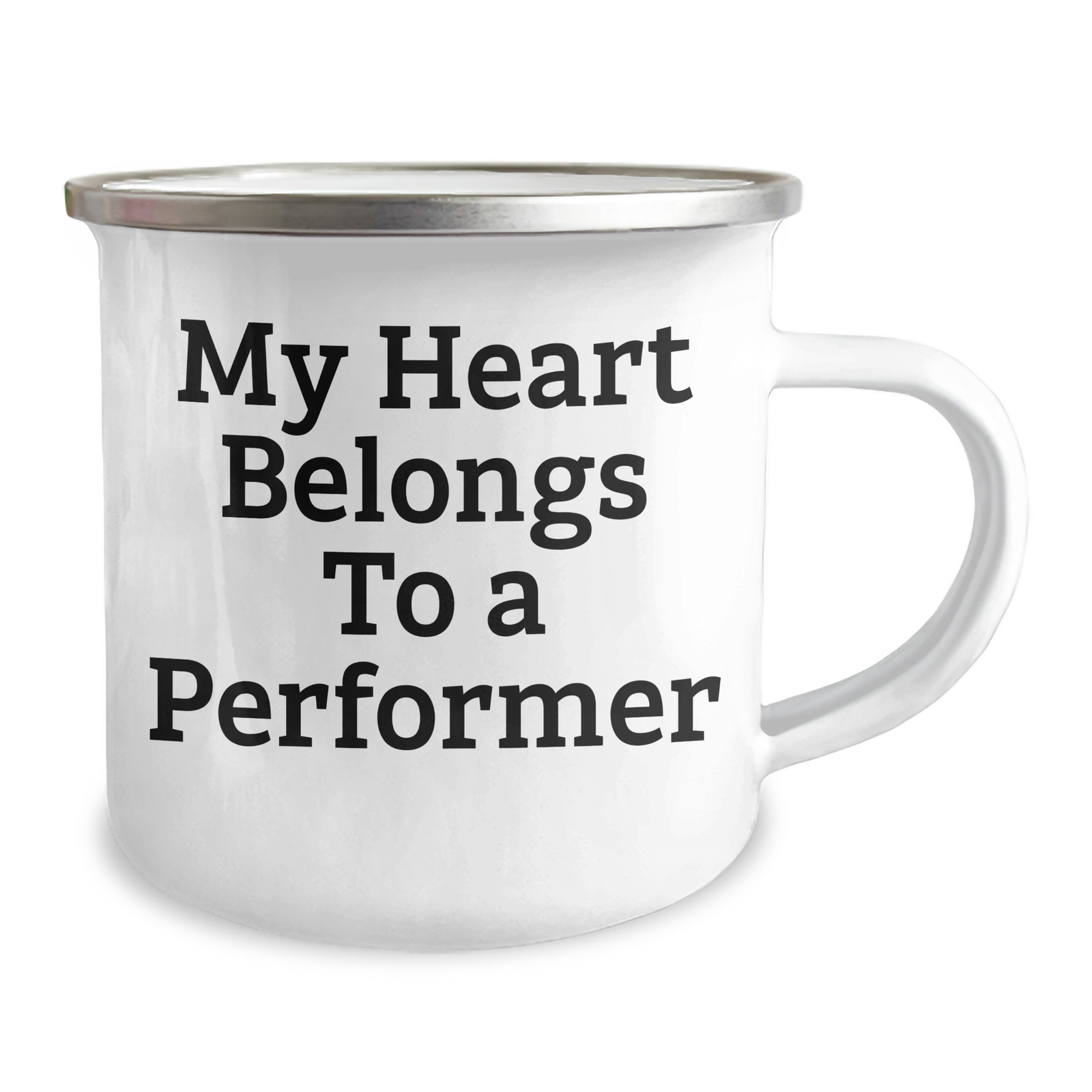 Funny Gifts from Friends to Performers - My Heart Belongs To A Performer Inscription on Unique Camping Mug for Father's Day - Image 2