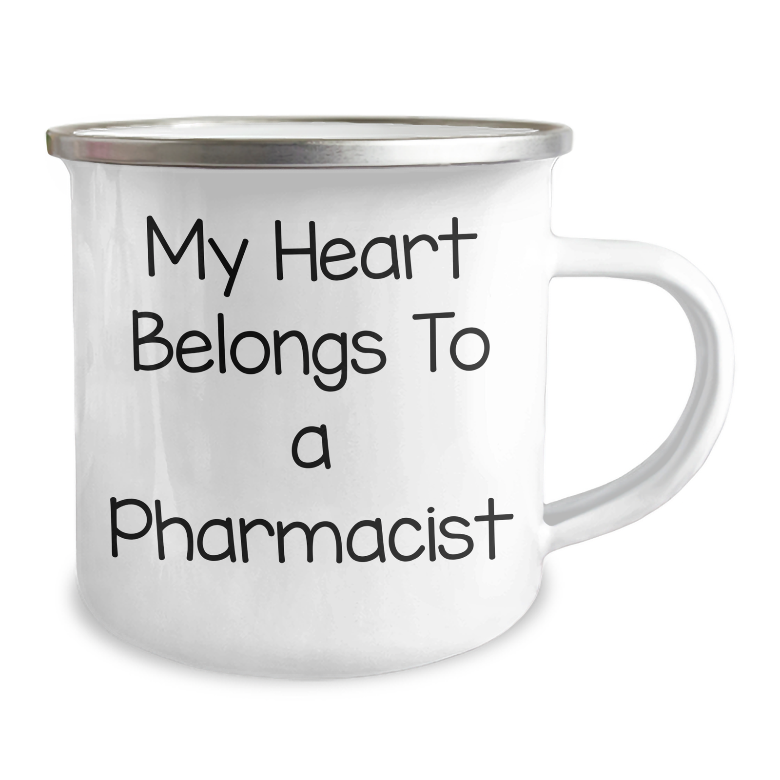Funny Pharmacist Gifts from Friends - 'My Heart Belongs To A Pharmacist' Quote on Camping Mug, Father's Day Unique Gifts for Men - Image 2