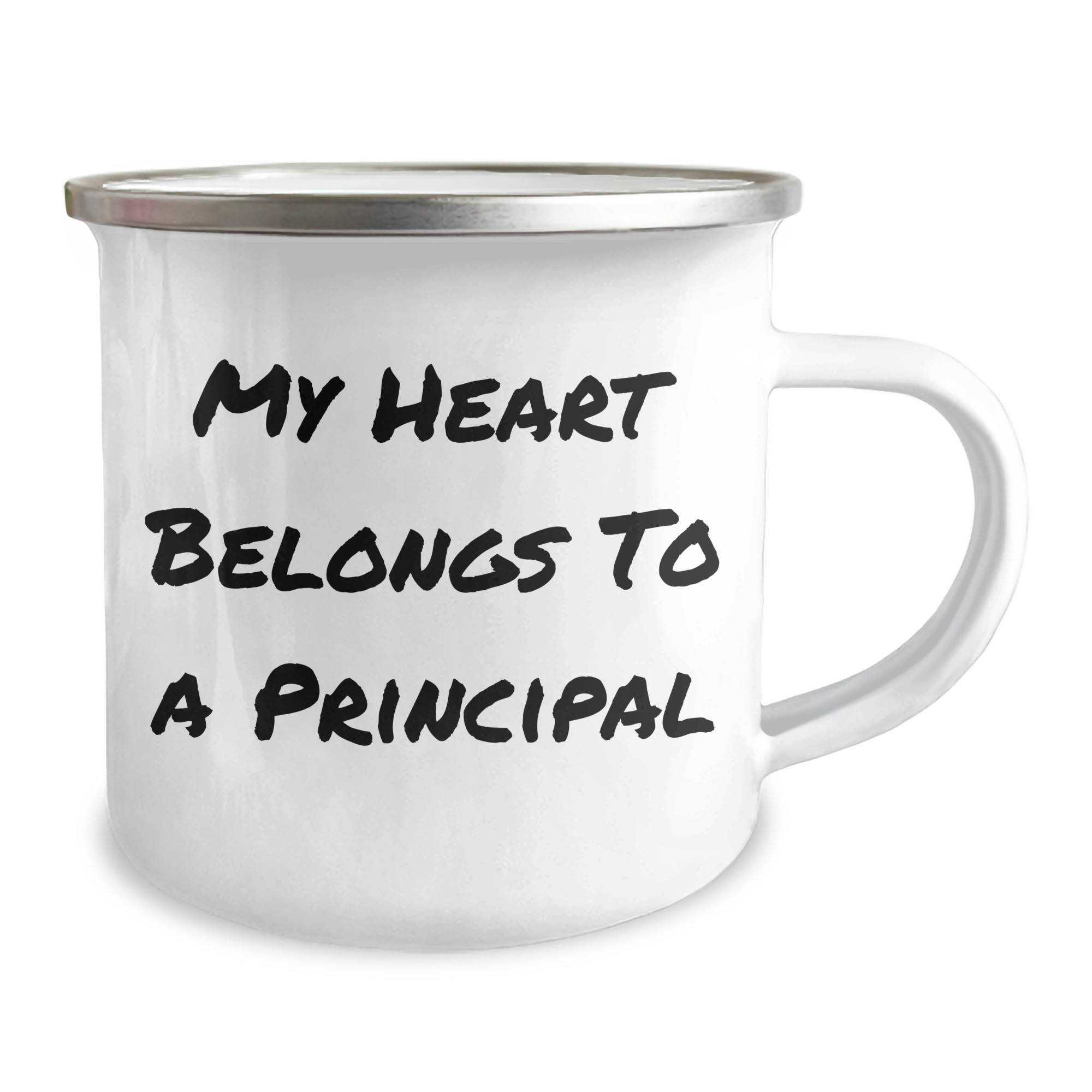 Funny Principal Camping Mug, My Heart Belongs To A Principal, Gifts from Family to Principal, Unique Father's Day Unique Gifts for Men, Principal Appreciation - Image 2