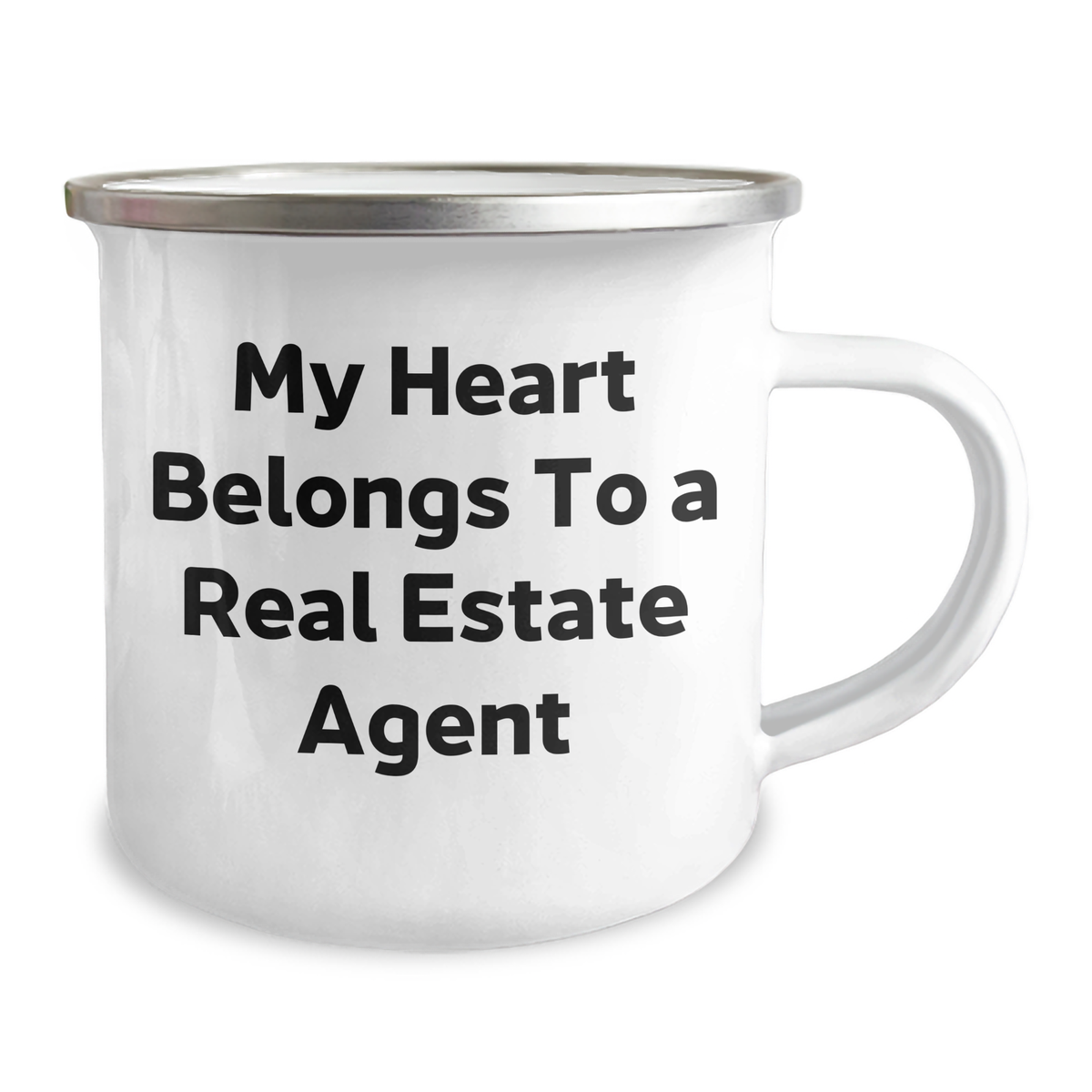 Real Estate Agent Gifts - Funny Camping Mug for 'My Heart Belongs To A Real Estate Agent' Lovers - Gifts from Men to Real Estate Agent Friends on Father's Day - Image 2