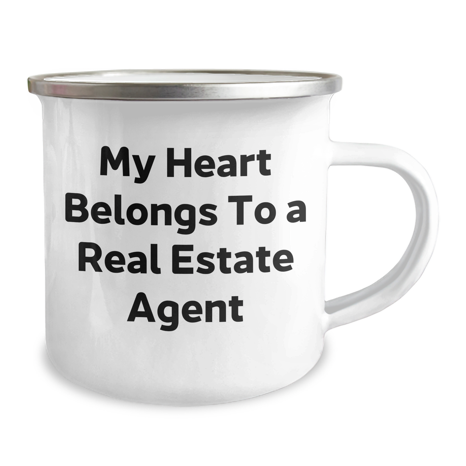 Real Estate Agent Gifts - Funny Camping Mug for 'My Heart Belongs To A Real Estate Agent' Lovers - Gifts from Men to Real Estate Agent Friends on Father's Day - Image 2