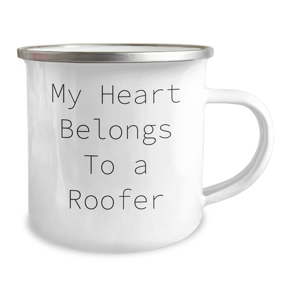 Funny Roofer Gifts from Friends - My Heart Belongs To A Roofer, 12 oz Stainless Steel Camping Mug for Roofer, Father's Day Unique Gifts - Image 2