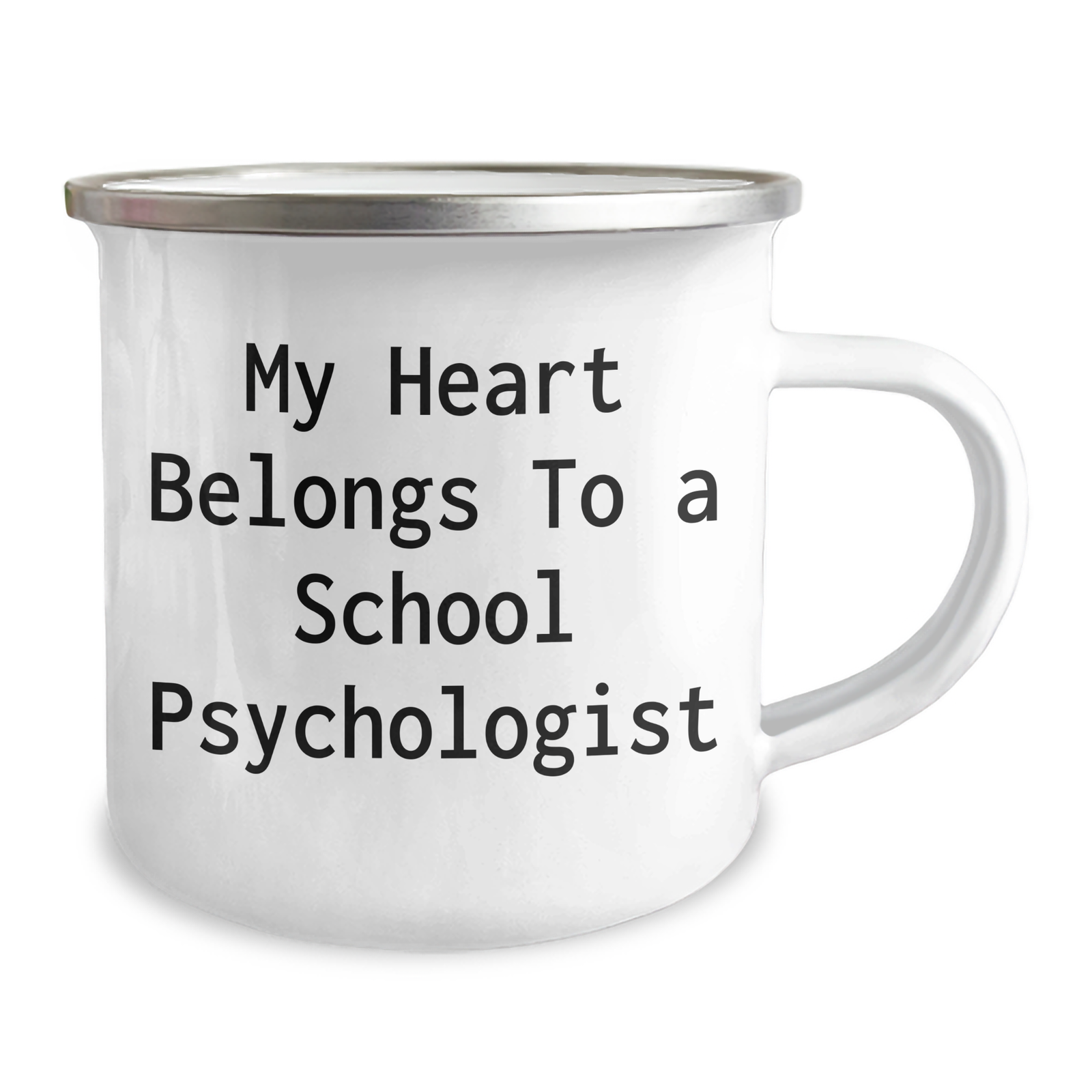Funny School Psychologist Gifts from Men to School Psychologist, My Heart Belongs To A School Psychologist Camping Mug for Father's Day - Image 2