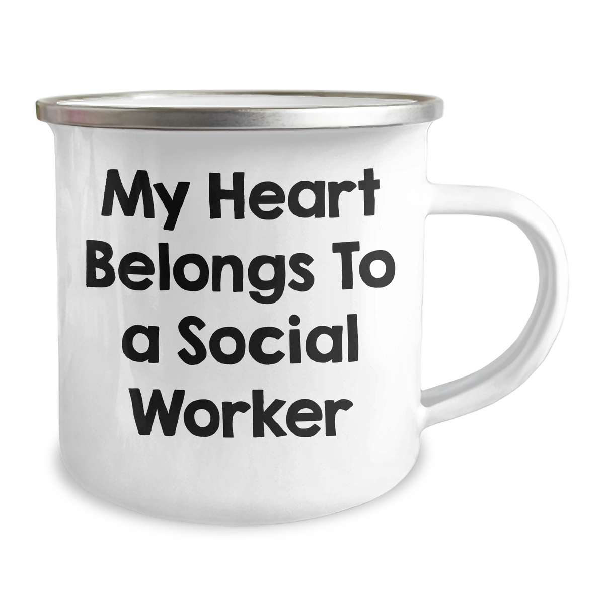 Funny Social Worker Gifts from Men, Unique My Heart Belongs To A Social Worker Camping Mug for Social Workers on Father's Day - Image 2