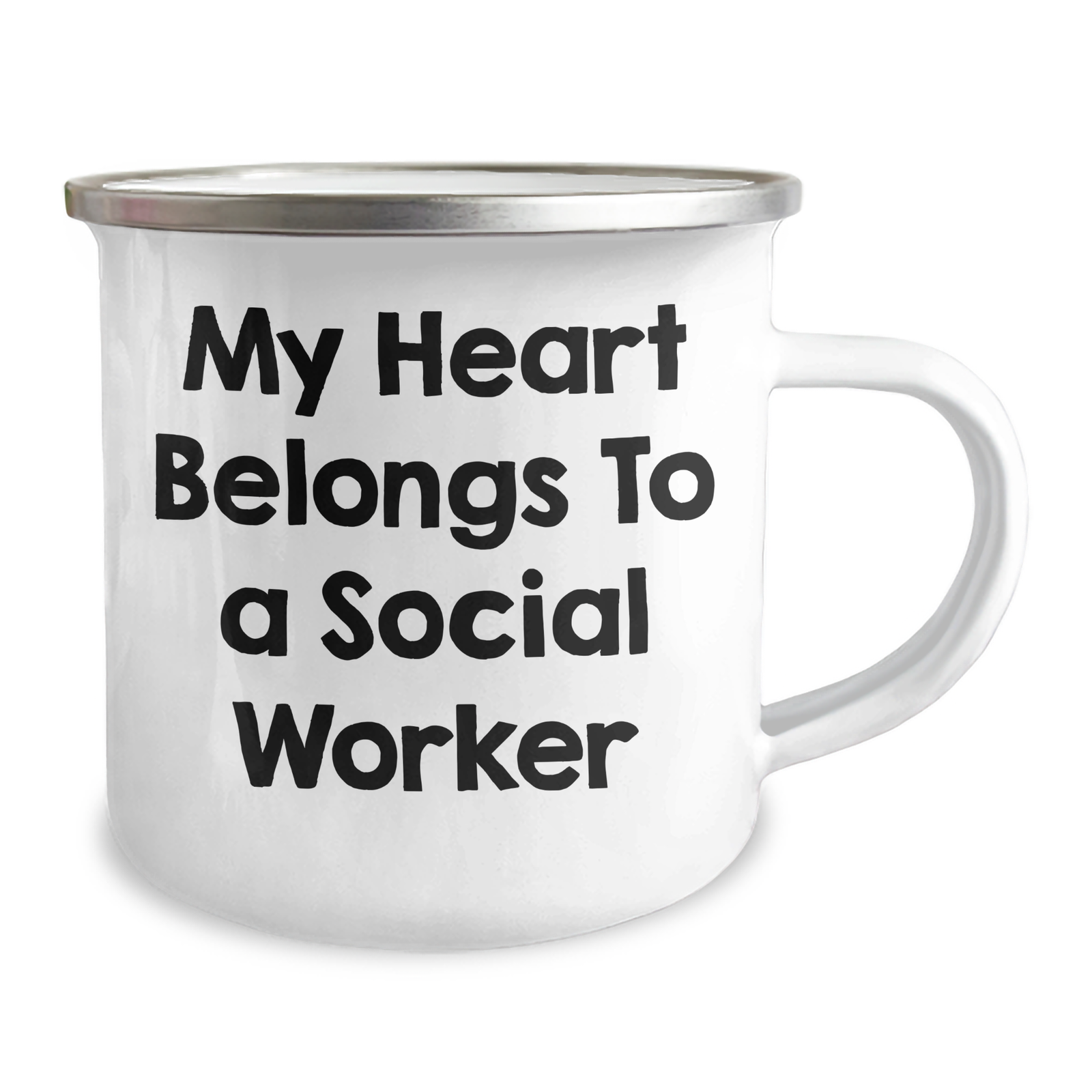 Funny Social Worker Gifts from Men, Unique My Heart Belongs To A Social Worker Camping Mug for Social Workers on Father's Day - Image 2