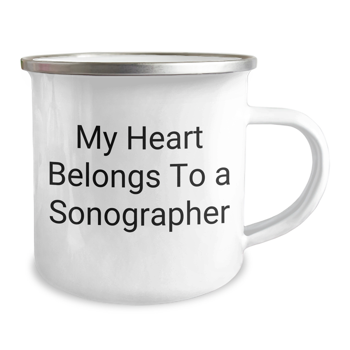 Funny Sonographer Gifts from Friends, Unique Camping Mug for Dad, 'My Heart Belongs To A Sonographer' Quote, Father's Day Unique Gifts - Image 2