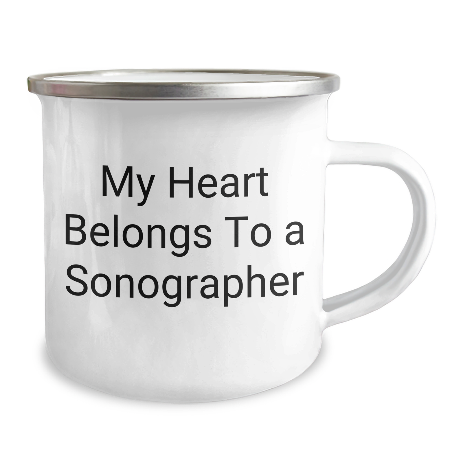 Funny Sonographer Gifts from Friends, Unique Camping Mug for Dad, 'My Heart Belongs To A Sonographer' Quote, Father's Day Unique Gifts - Image 2