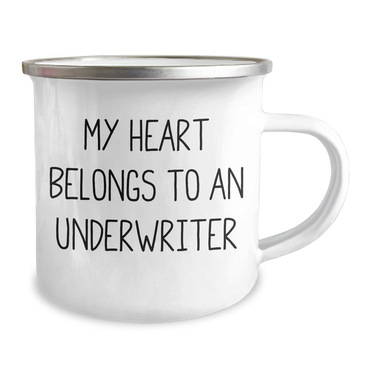 Underwriter Humor Gifts from Men to Underwriter, My Heart Belongs To An Underwriter Funny Camping Mug for Father's Day - Image 2