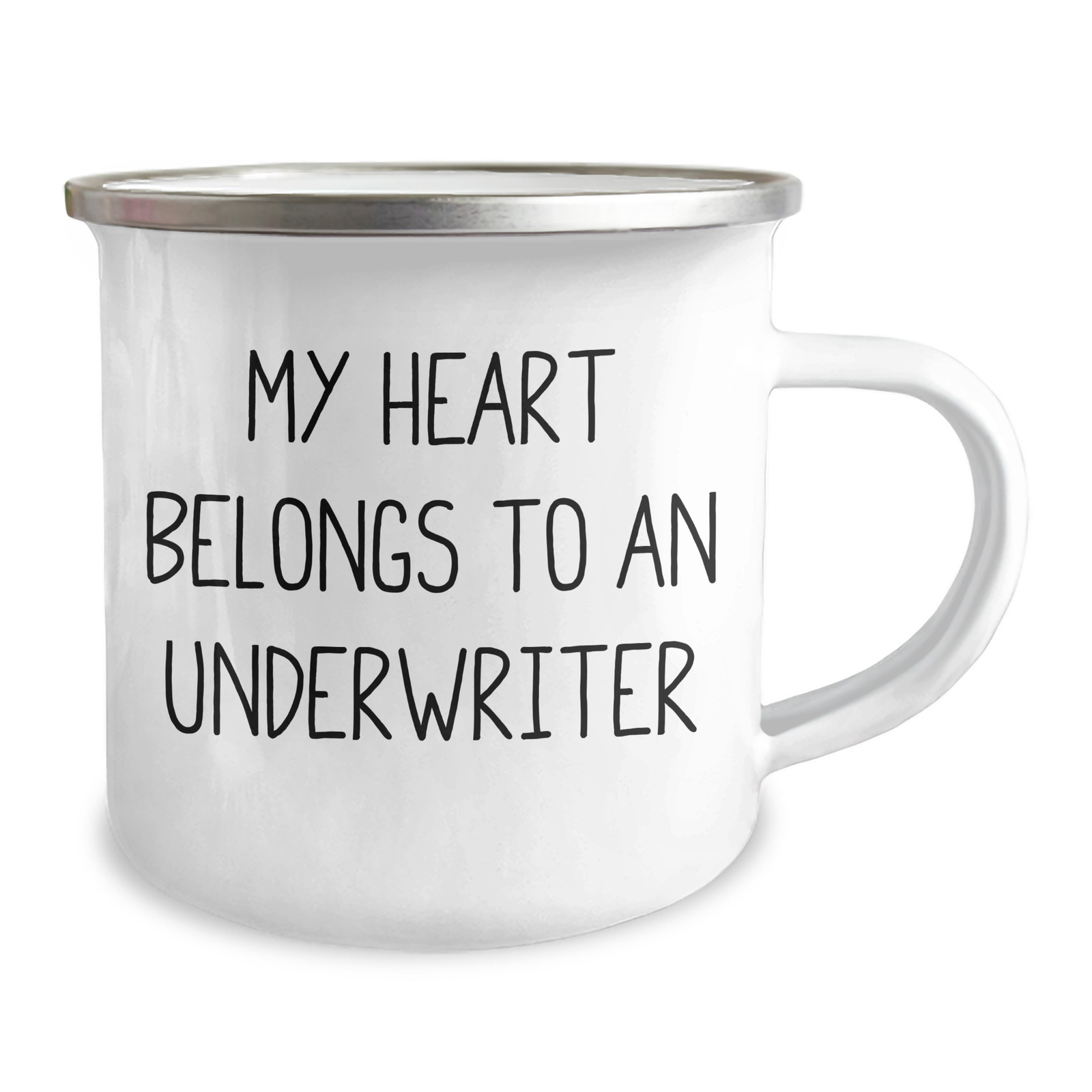 Underwriter Humor Gifts from Men to Underwriter, My Heart Belongs To An Underwriter Funny Camping Mug for Father's Day - Image 2