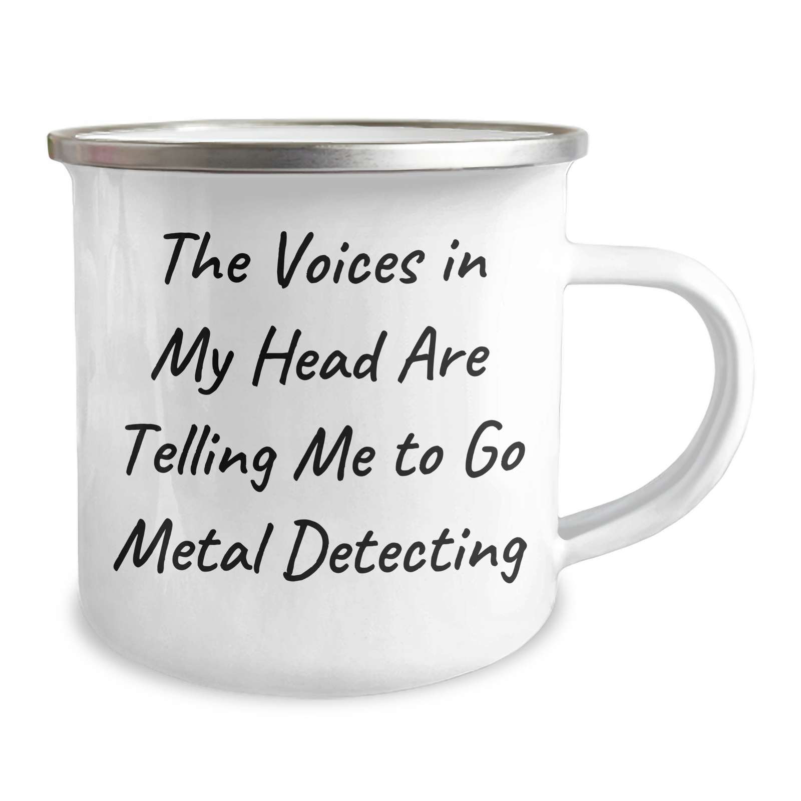 Funny Metal Detecting Camping Mug, Gifts from Men, Gifts for Metal Detecting Enthusiasts, Unique Father's Day Unique, The Voices In My Head Are Telling Me To Go Metal Detecting - Image 2