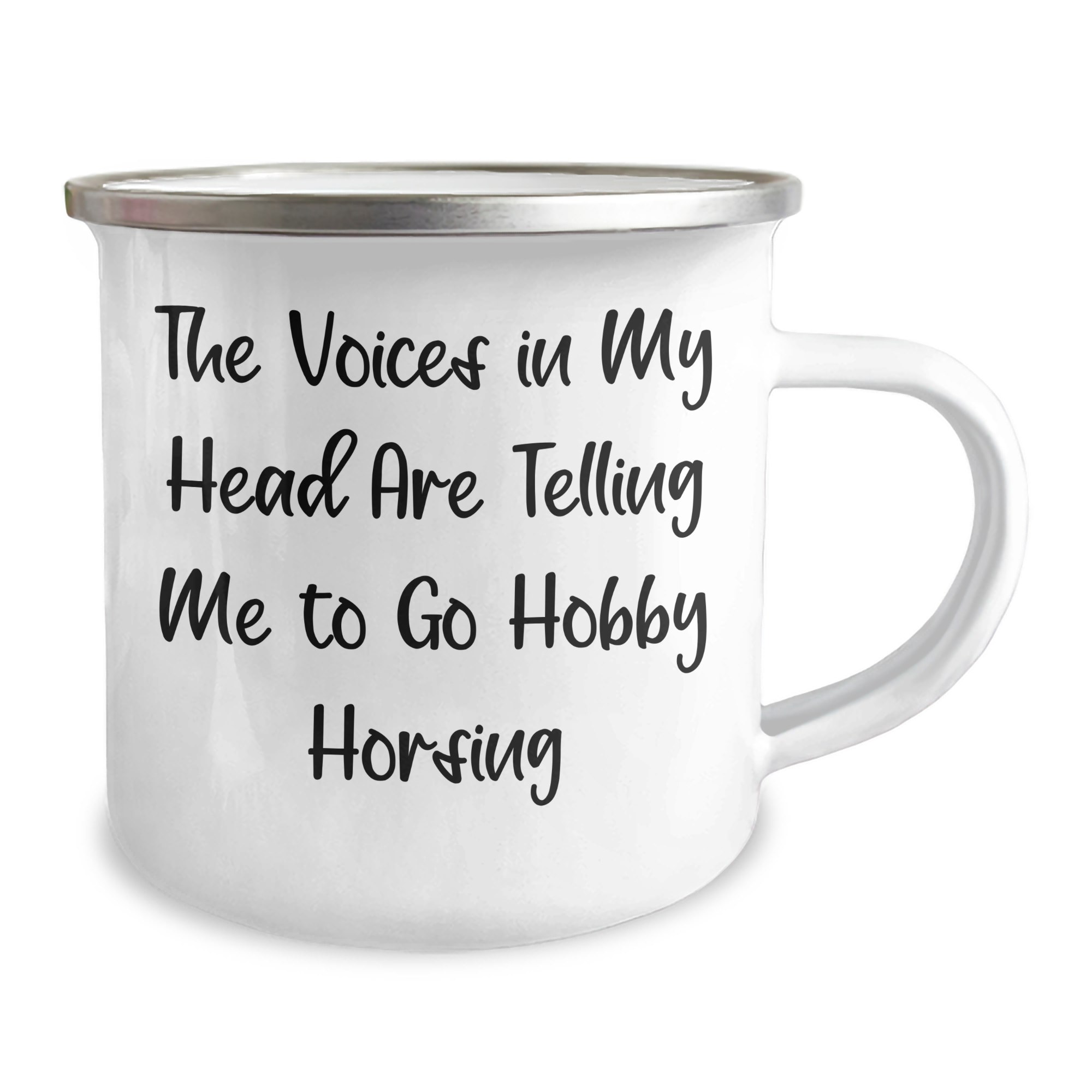 Funny Hobby Horsing Gifts from Men to Friends - The Voices In My Head Are Telling Me To Go Hobby Horsing, Camping Mug for Father's Day - Image 2