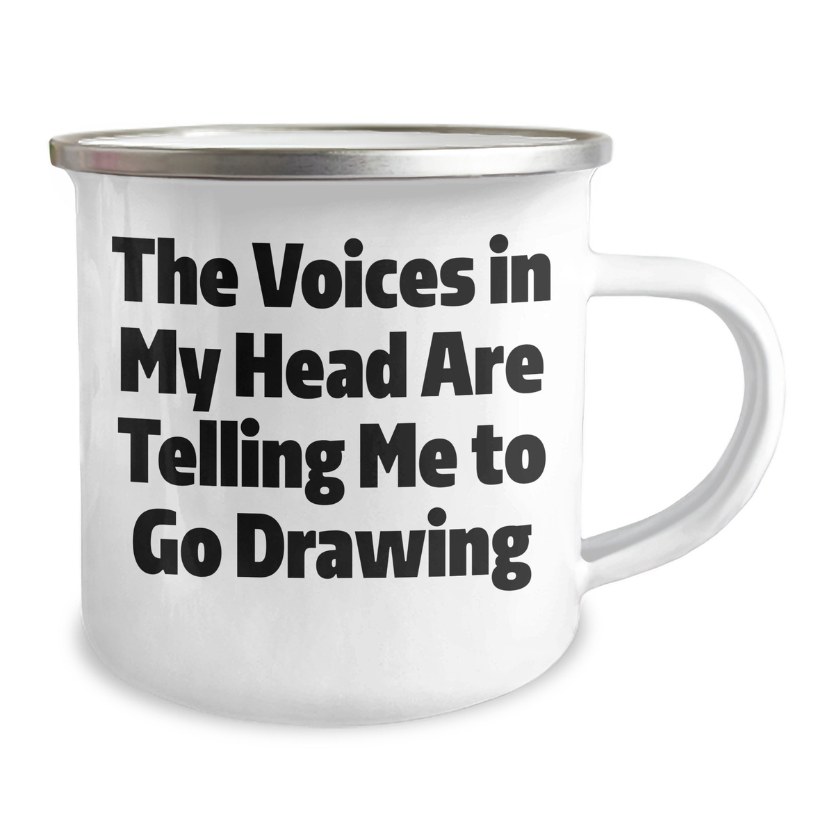Funny Drawing Inspiration Gifts for Him from Family, Unique Father's Day Unique Gifts for Men, Camping Mug with Quote 'The Voices In My Head Are Telling Me To Go Drawing' - Image 2