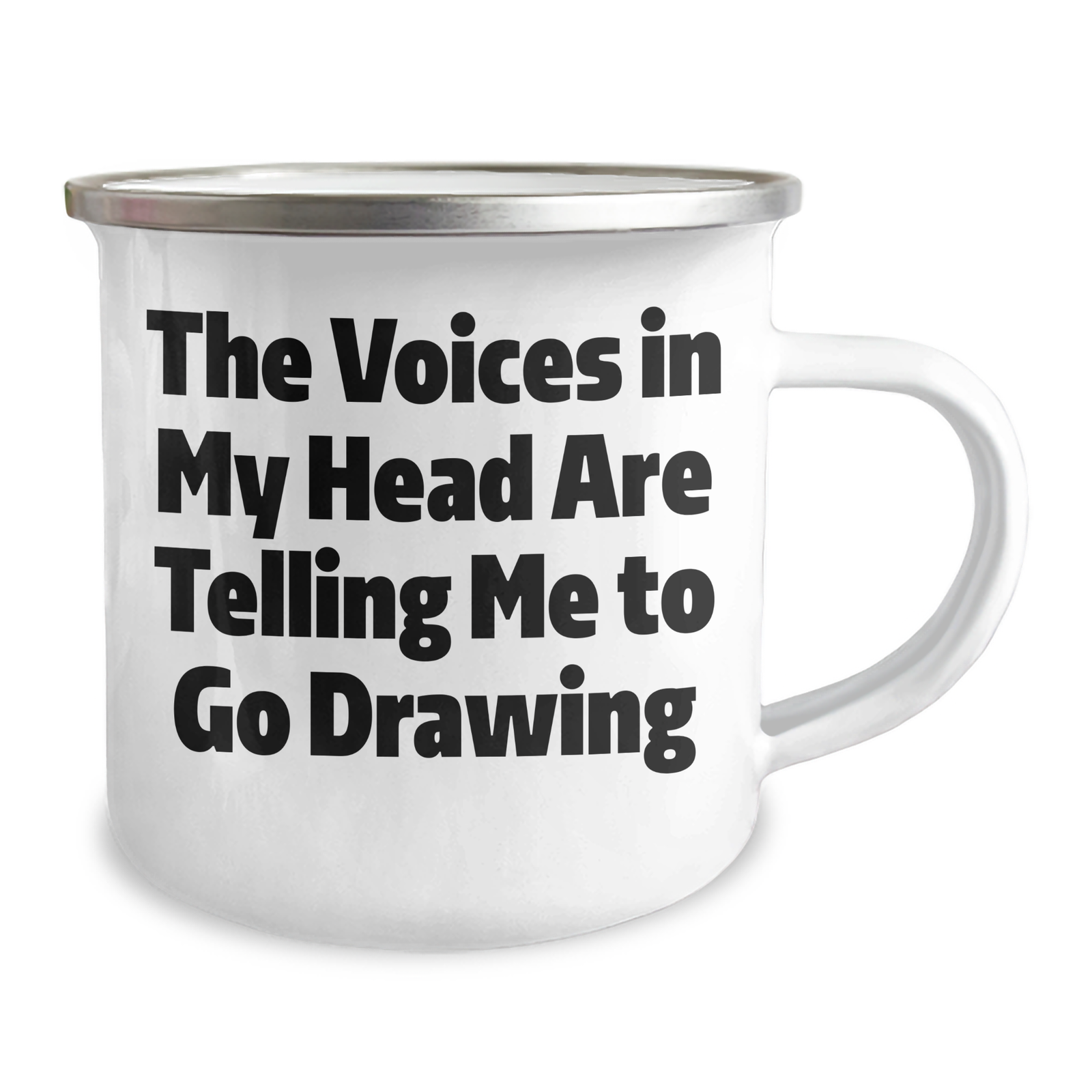 Funny Drawing Inspiration Gifts for Him from Family, Unique Father's Day Unique Gifts for Men, Camping Mug with Quote 'The Voices In My Head Are Telling Me To Go Drawing' - Image 2
