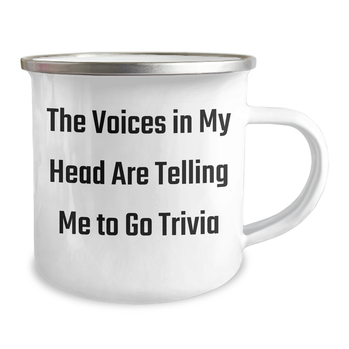 Funny Trivia Gifts for Him, Camping Mug with Quote 'The Voices In My Head Are Telling Me To Go Trivia', Unique Father's Day Unique Gifts from Men to Men - Image 2