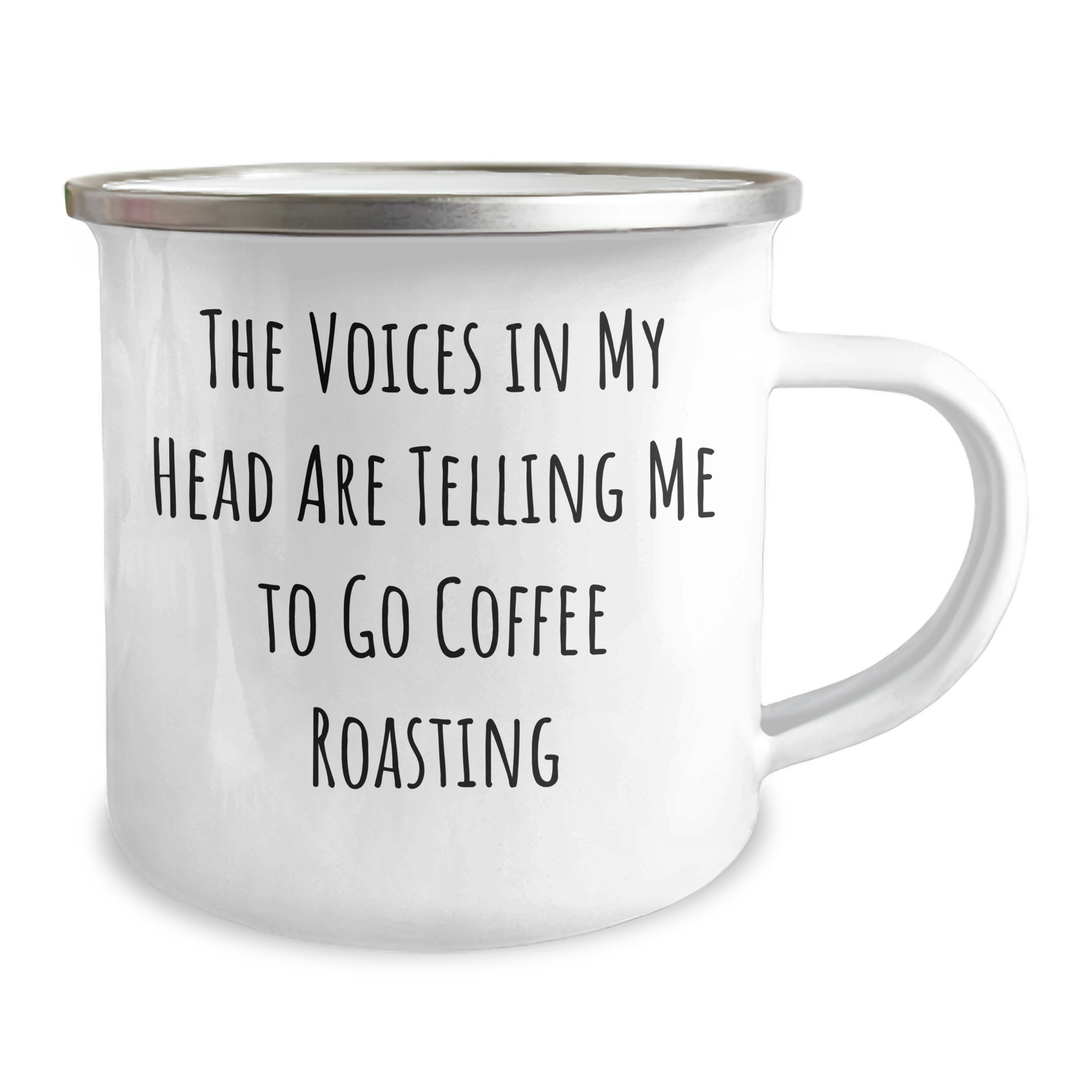 Funny Coffee Roasting Camping Mug for Men, Gifts from Family, Father's Day Unique Coffee Roasting Enthusiasts, 'The Voices In My Head Are Telling Me To Go Coffee Roasting' - Image 2