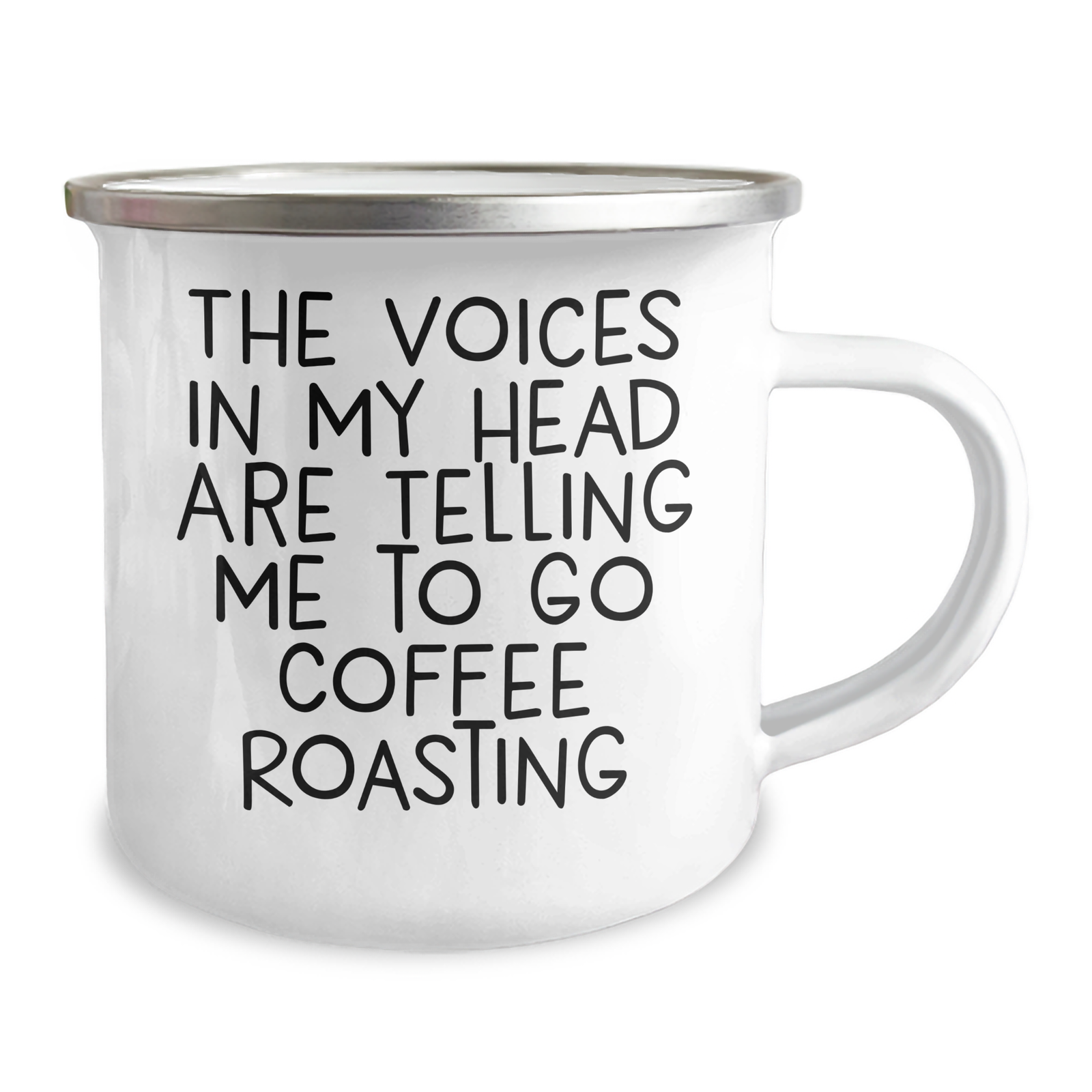 Funny Coffee Roasting Gifts for Dad's Special Day - 'The Voices In My Head Are Telling Me To Go Coffee Roasting' Quote Camping Mug, Gifts from Family to Men, Unique Father's Day Unique Gifts - Image 2